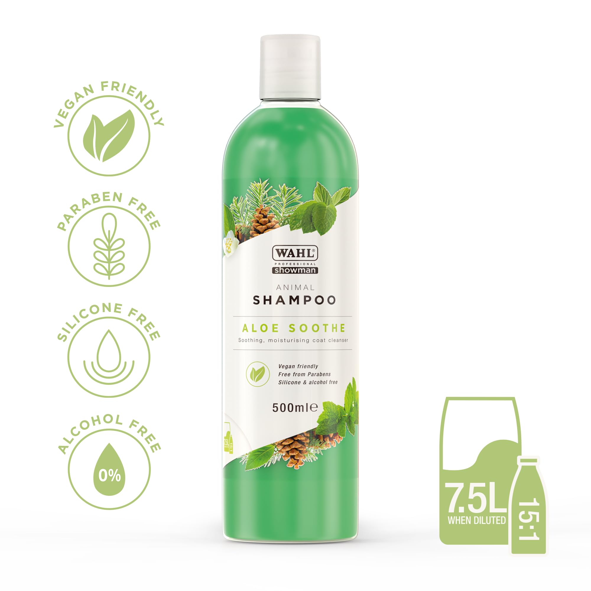 Wahl Aloe Soothe Animal Shampoo - Hypoallergenic Gentle Coat Cleanser Concentrate | 500ml 8
