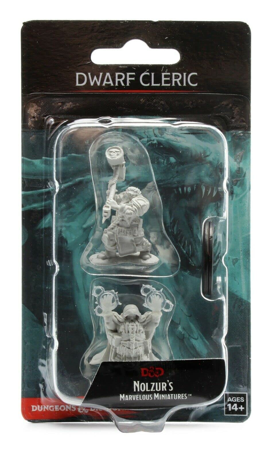 Dungeons & Dragons Nolzur's Marvelous Unpainted Miniatures - Dwarf Male Cleric | Preprimed Plastic Figure