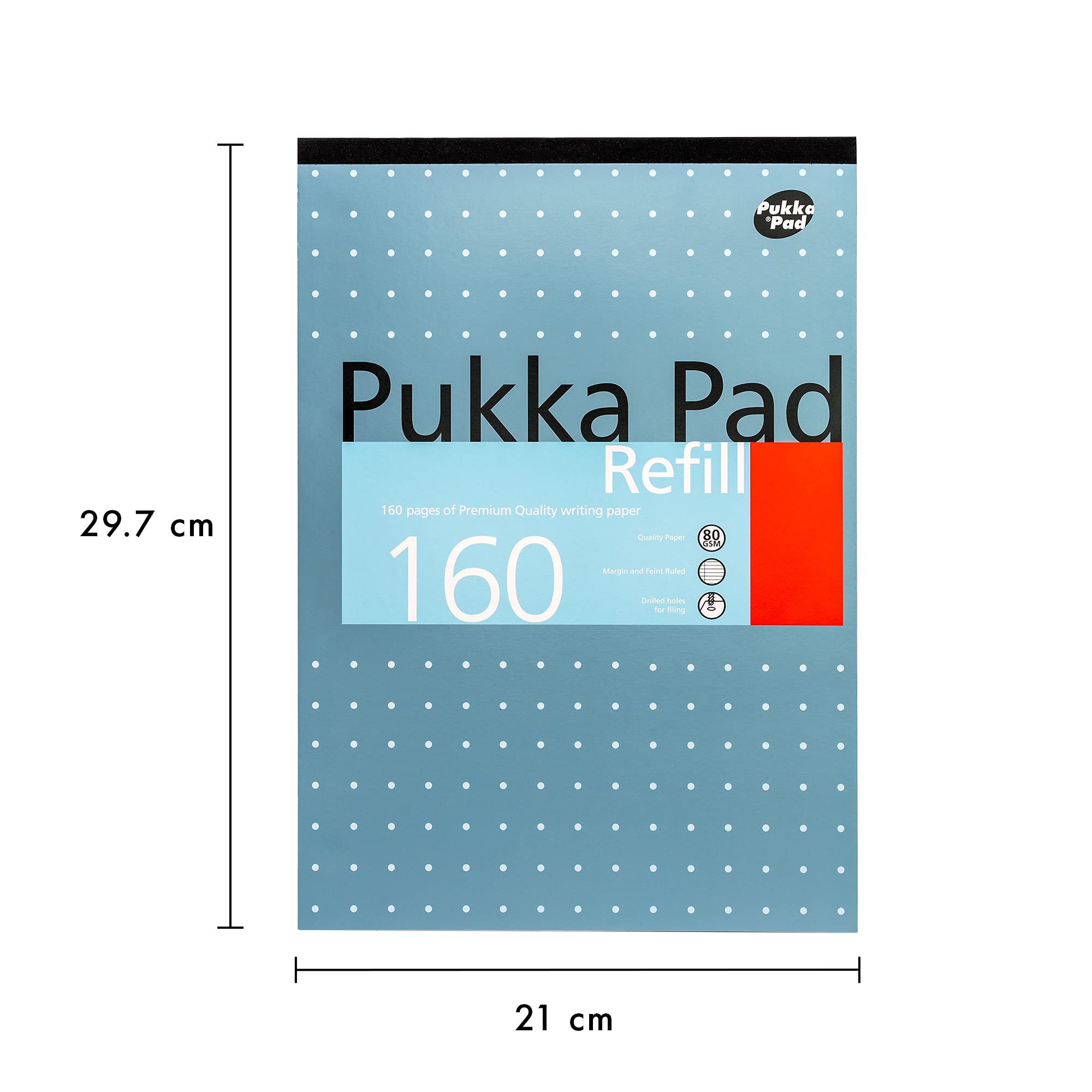 Pukka Pad A4 Refill Notepad - Pack of 3 Lined Pads | 160 Pages Each | 80GSM Paper 3