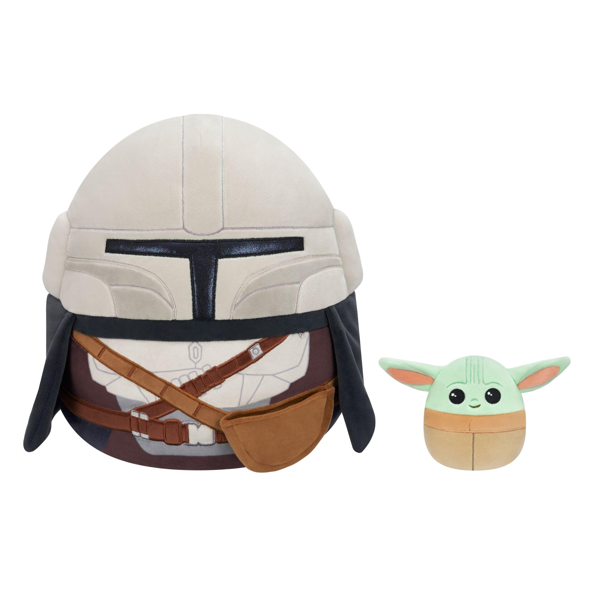 Squishmallows Star Wars Mandalorian + Grogu Plush Set | 12-Inch & 3.5-Inch | Polyester 1