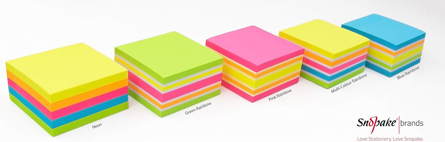 Snopake 76 x 76 mm Neon Assorted Sticky Notes [Cube of 450 Sheets] 11702 3