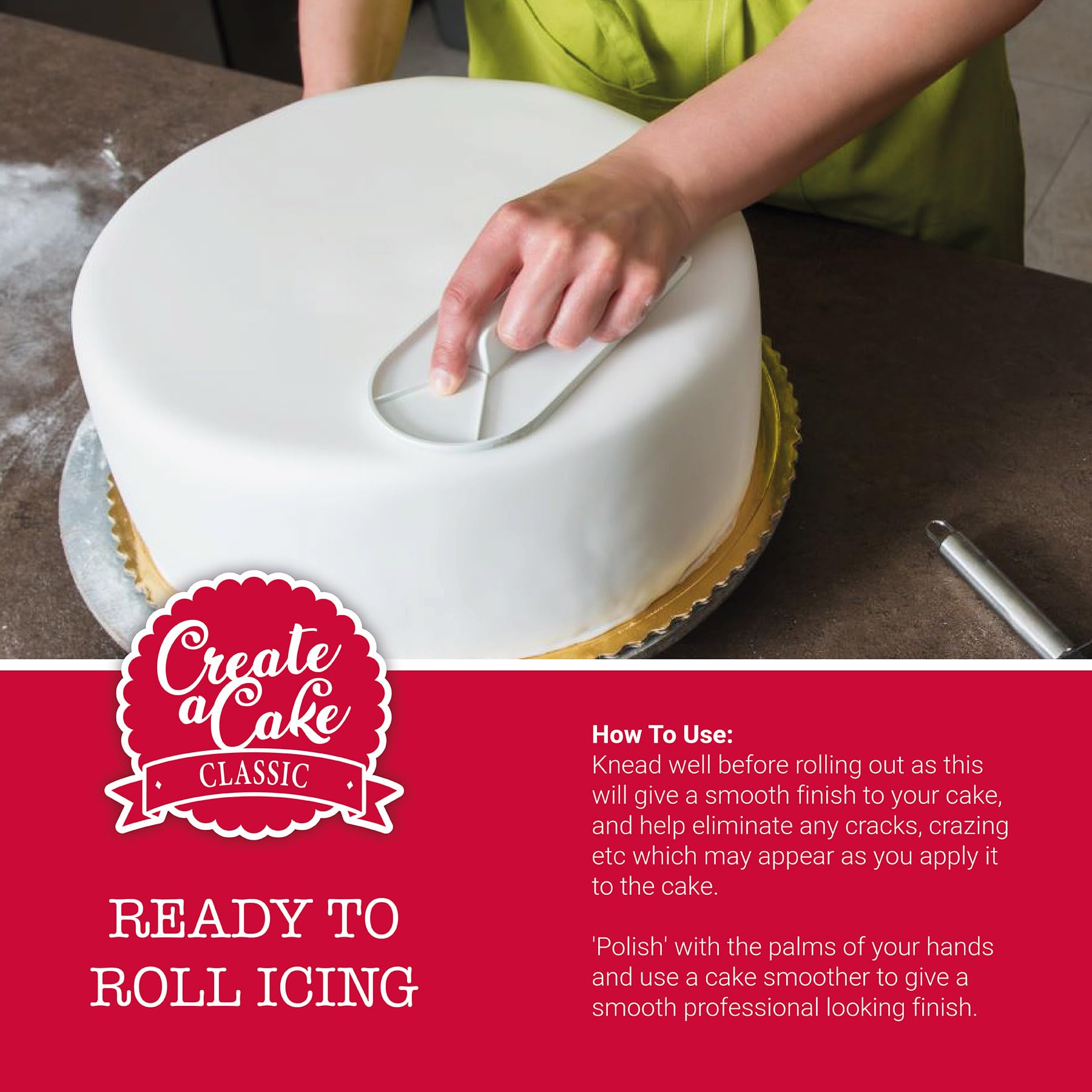Culpitt - Create A Cake Ready to Roll Icing Red, Green & White Christmas Multipack 8