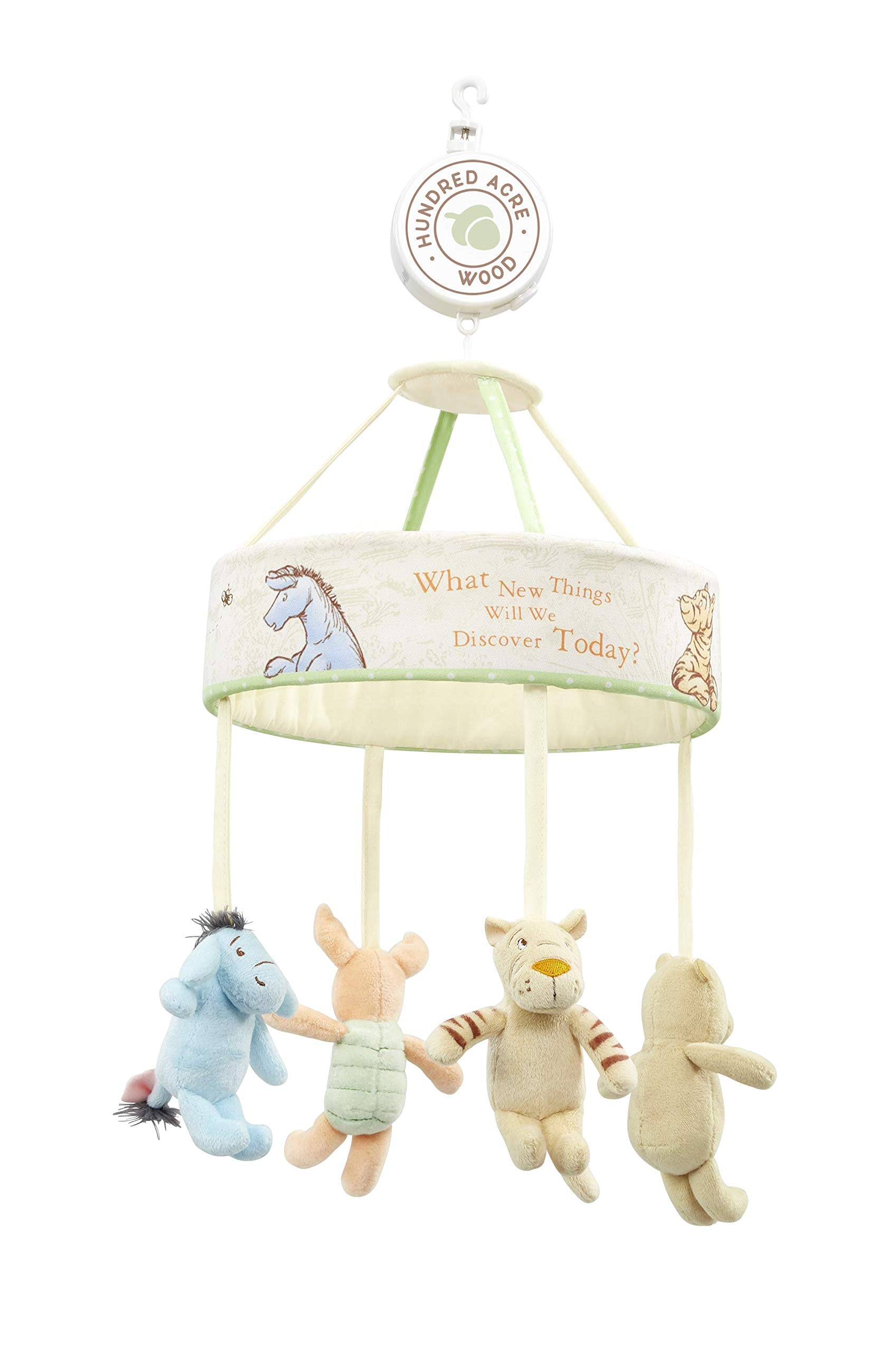 Rainbow Designs Winnie The Pooh Baby Mobile | Rotating Plush Characters | Soothing Lullaby