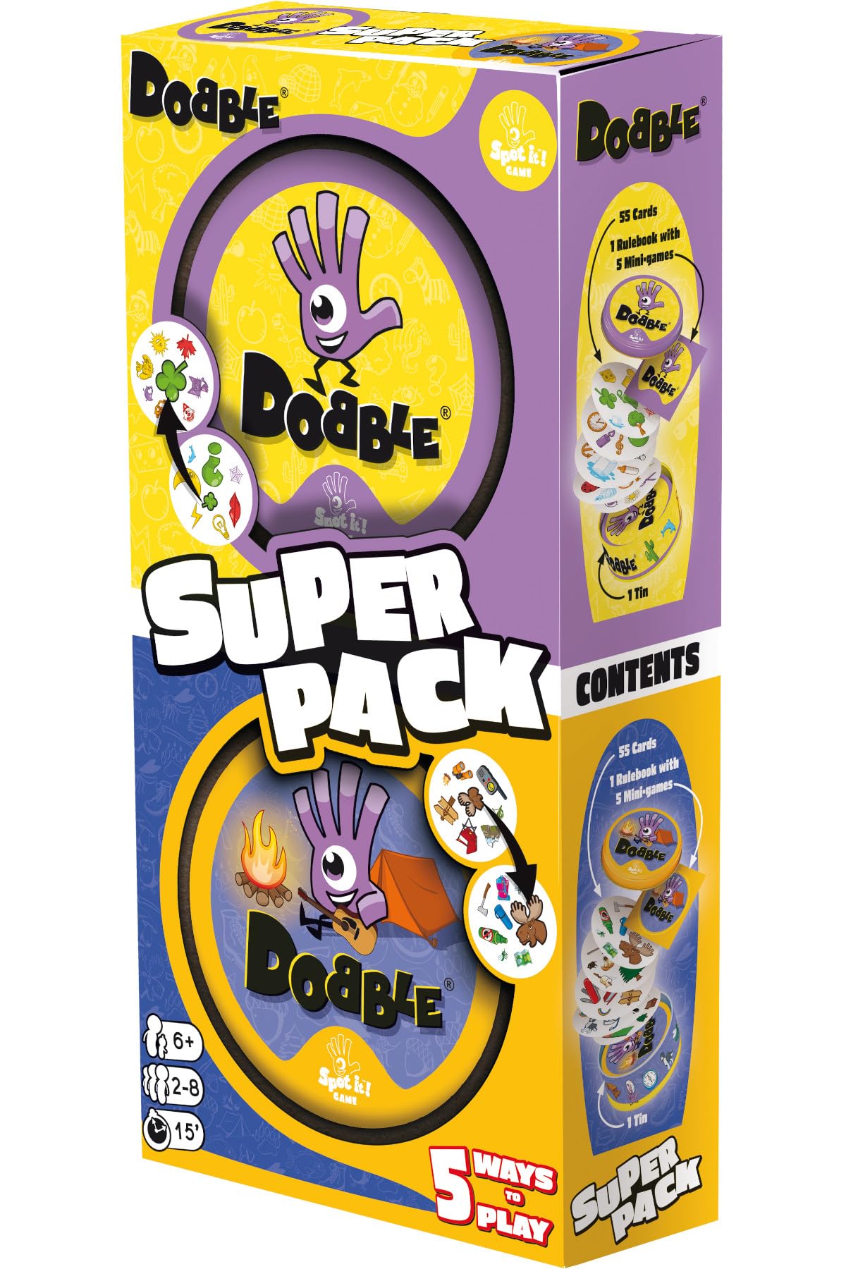 Asmodee Dobble Super Pack (Camping + Classic) | Ages 6+ | 2-8 Players | 15 Min Play Time 1