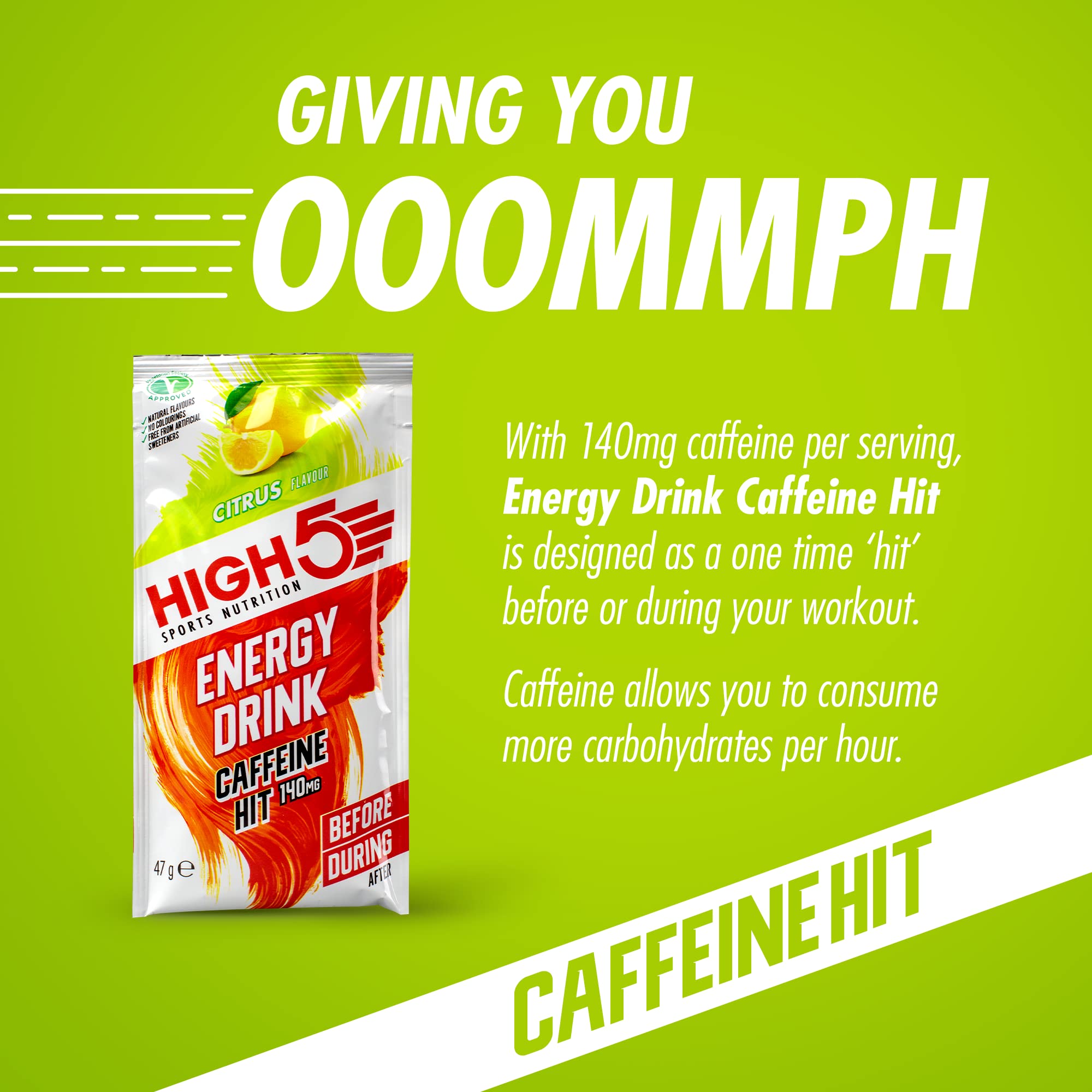 HIGH5 Energy Drink Caffeine Hit Powder - Citrus | Dual Source Carb | 12 x 47g Sachets 4