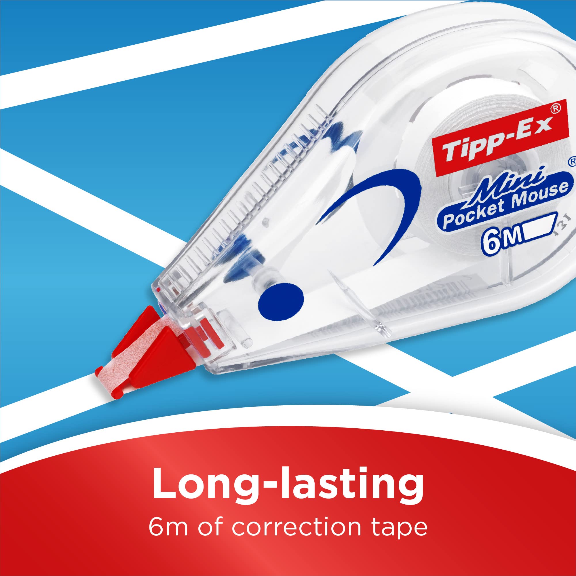 Tipp-Ex Mini Pocket Mouse Correction Tape - Pack of 3 | 6m Tape Length | White Tape 2