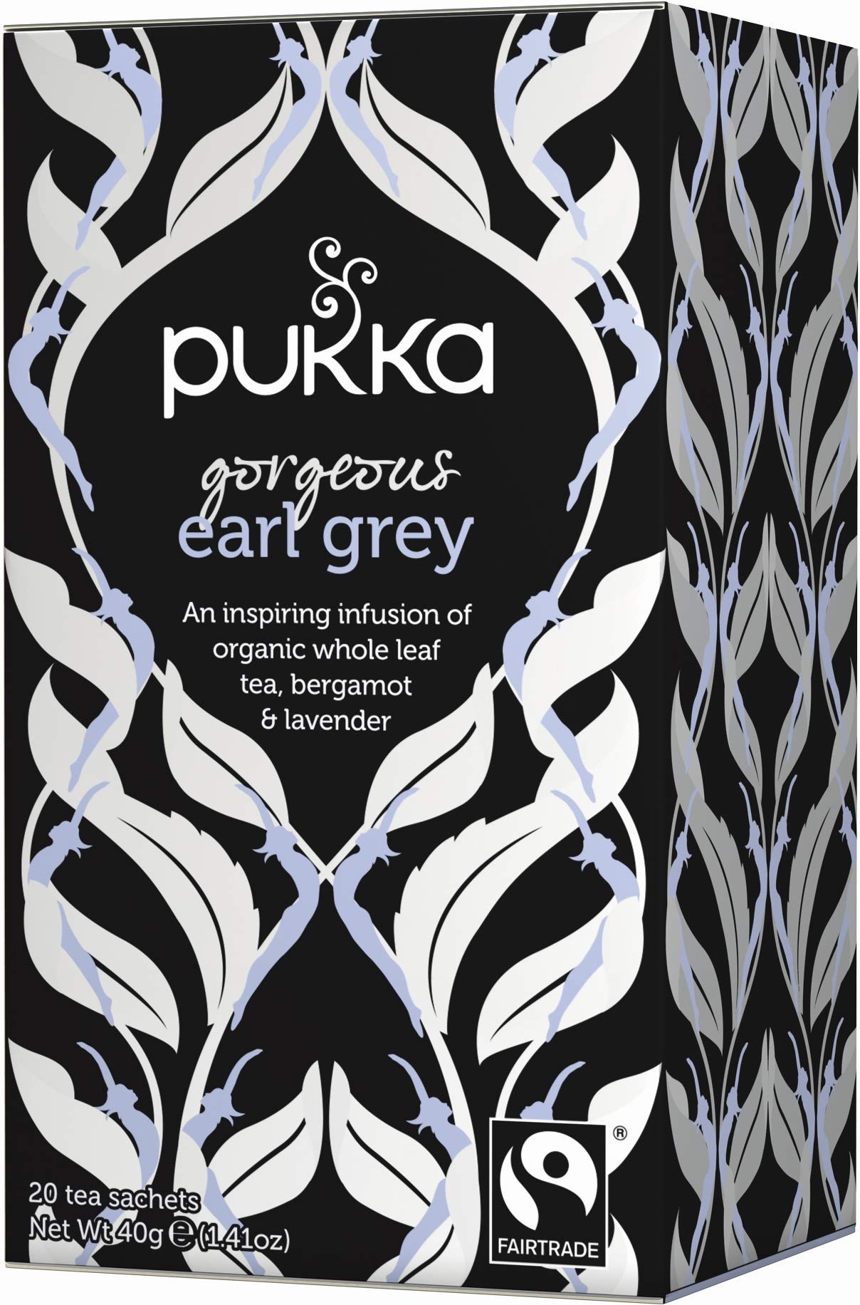 Pukka Herbs Gorgeous Earl Grey Organic Black Tea Infused With Bergamot & Lavender | 20 Count (Pack of 4) | 80 Bags Total