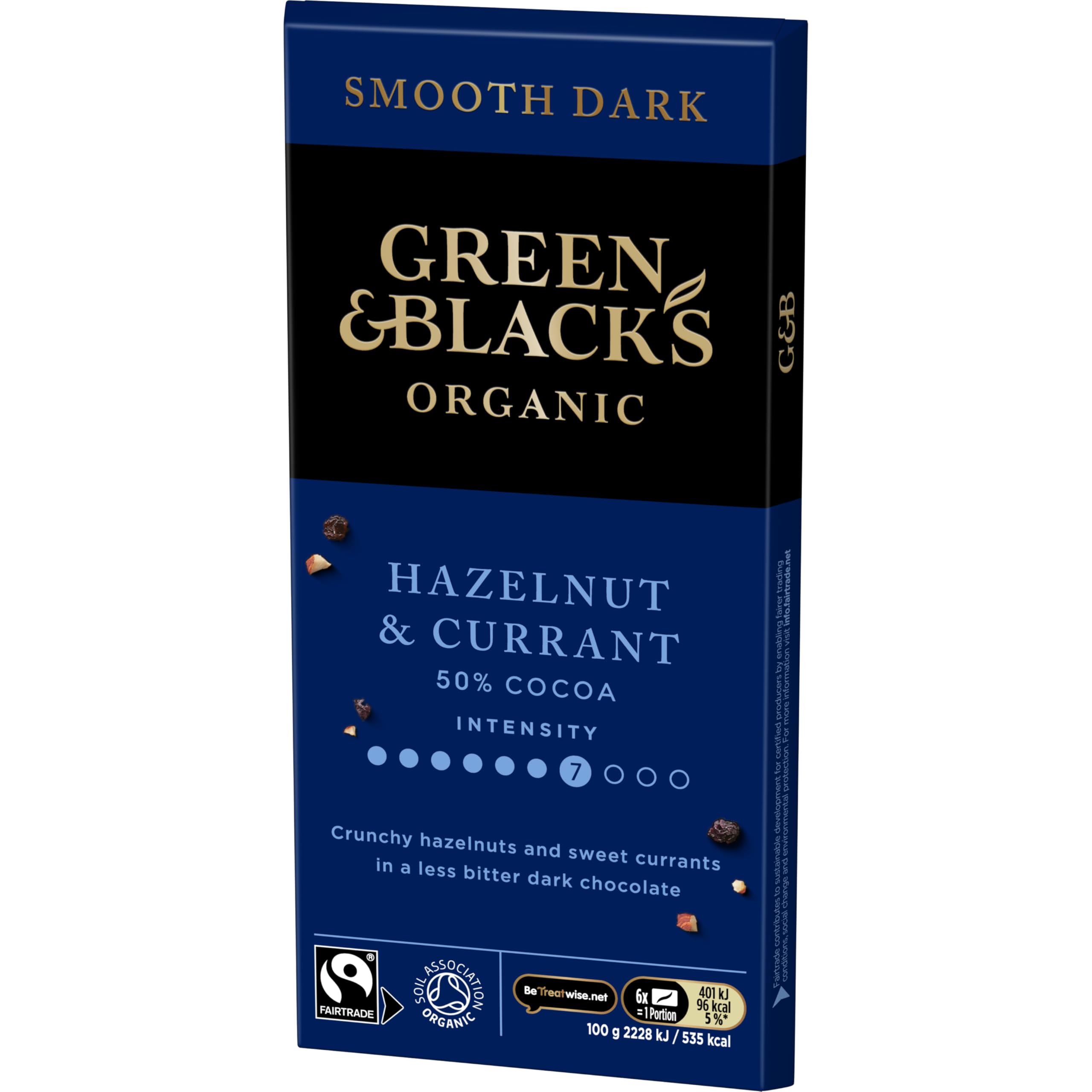 Green & Black's Organic Hazelnut & Currant Dark Chocolate Bar, 50% Cocoa, 90g 7