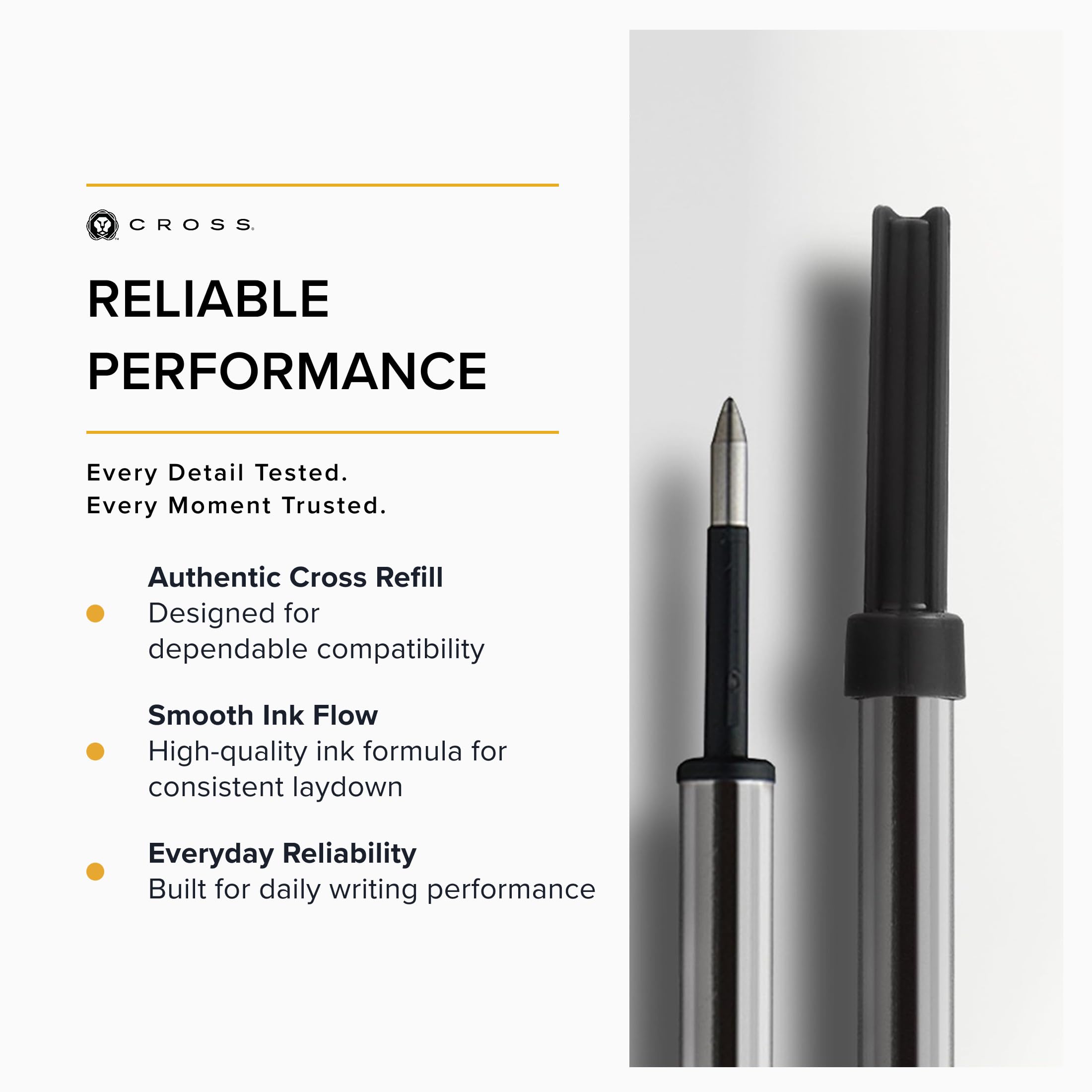 CROSS 8015 Gel Rollerball Pen Refill - Fine Point 0.5mm Black Ink | Pack of 1 4