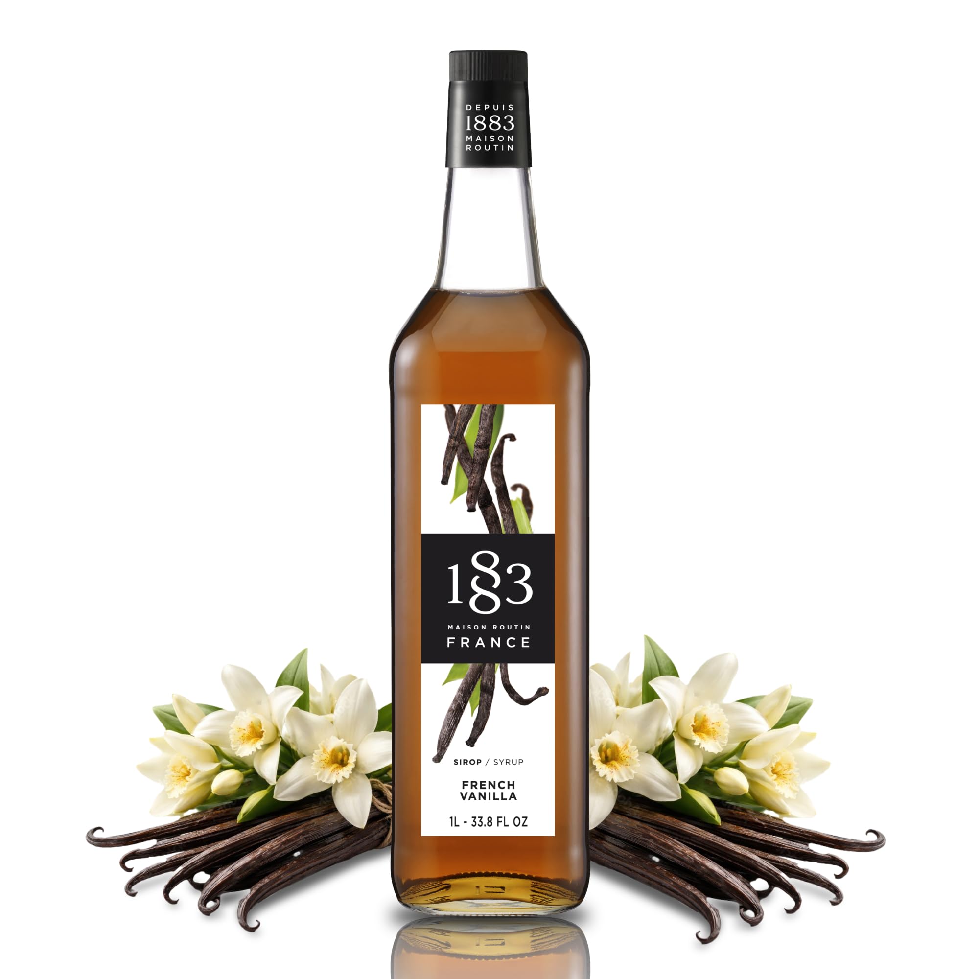 1883 French Vanilla Syrup - 1L Bottle | Natural Ingredients | Vegan Friendly 1