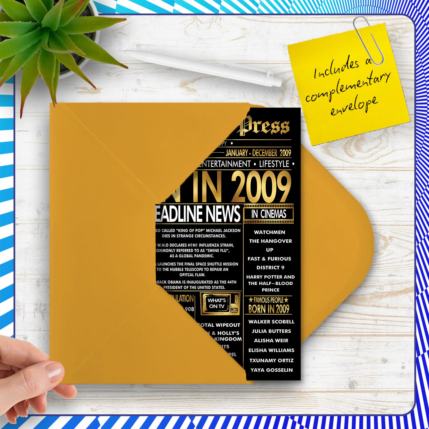 Stuff4 17th Birthday Card for Boys & Girls - Newspaper Design Born in 2009 | 5x7 Inch 5