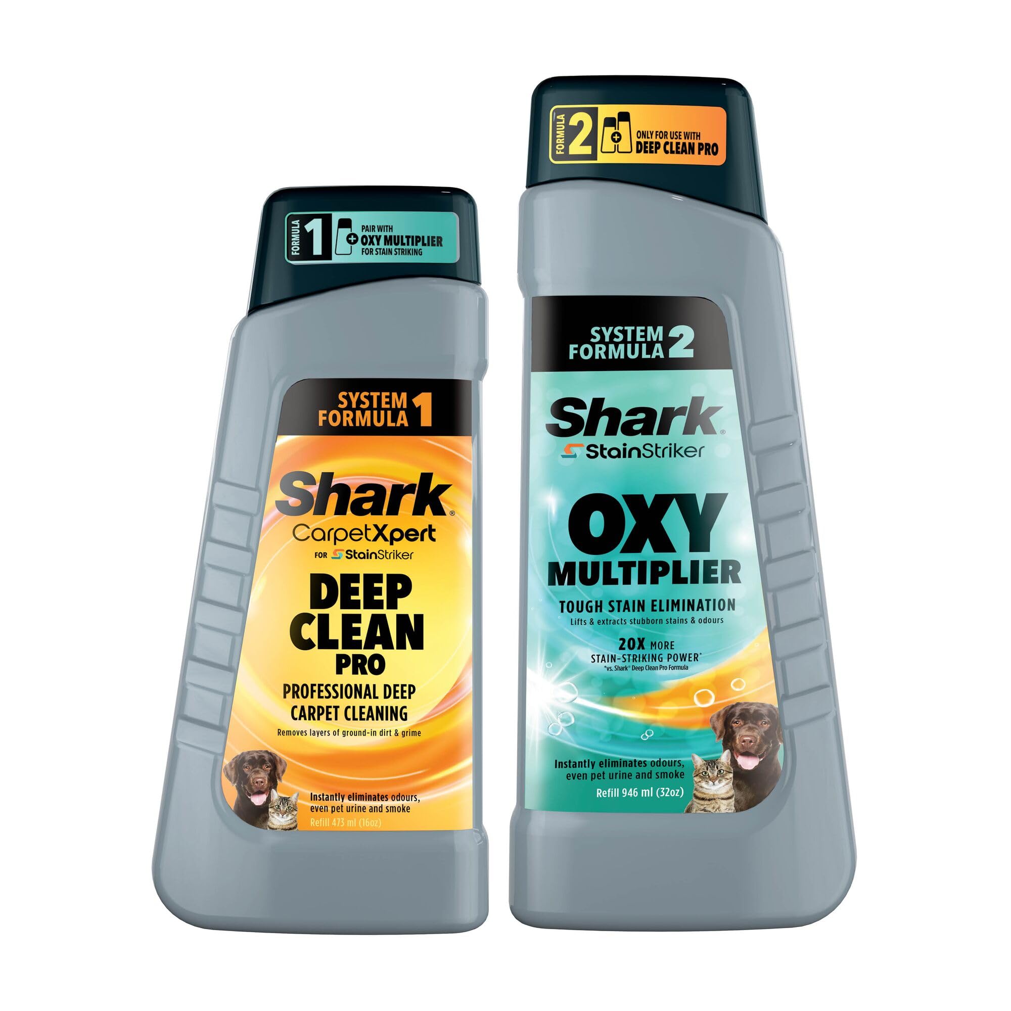 Shark StainStriker Cleaning Solution Bundle - Oxy Multiplier & Deep Clean Pro Formulas | 946ml