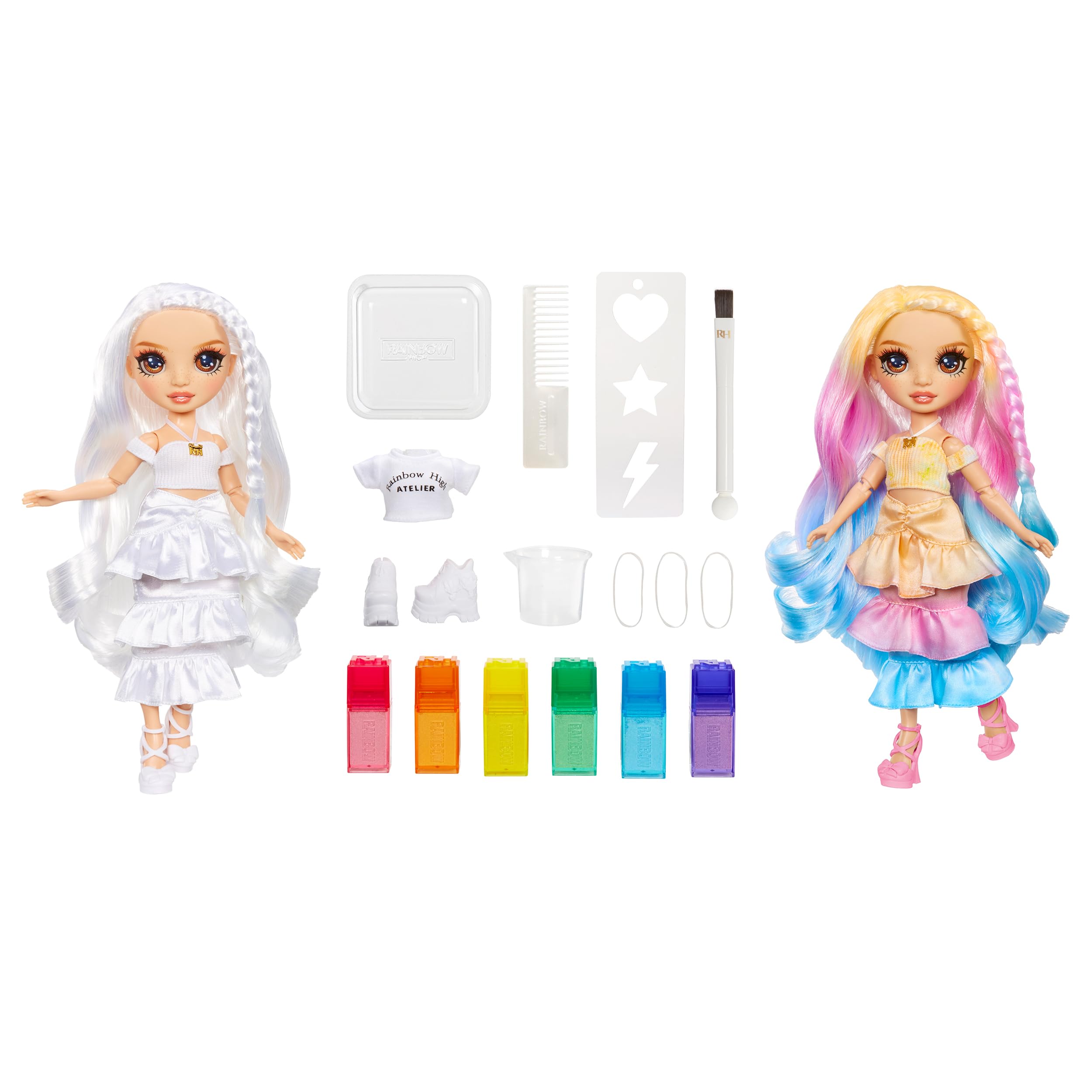 Rainbow High Watercolour & Create DIY Fashion Doll - Tie-Dye Kit with Washable Colours, Extra Outfits - Ages 4-8 3