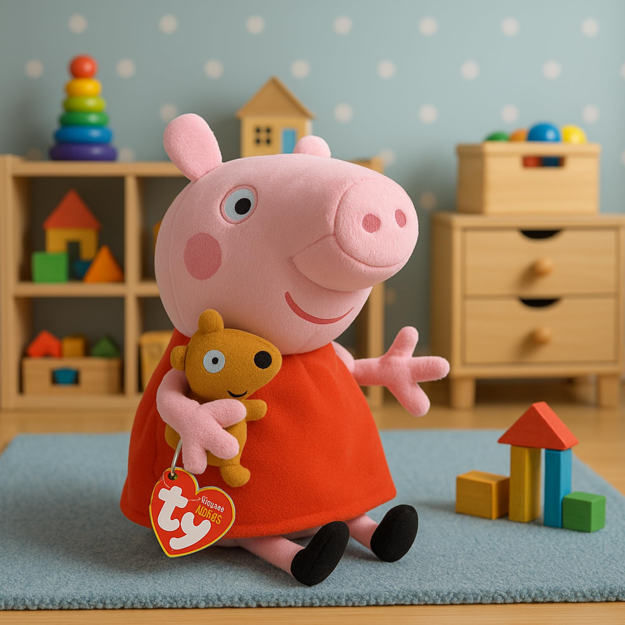 Ty Peppa Pig Beanie Stuffed Animal - 15 cm 2