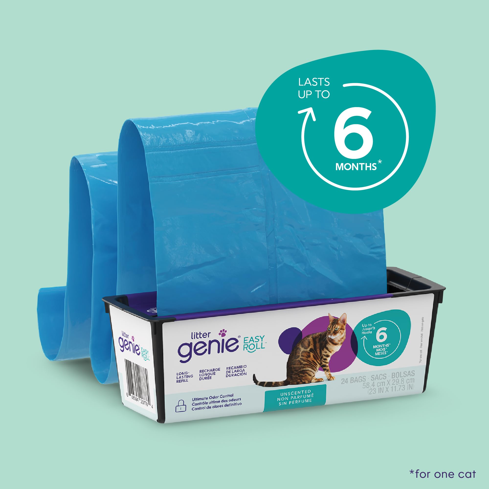 Litter Genie Easy Roll Refill - Unscented, Lasts Up to 6 Months (1 Count)