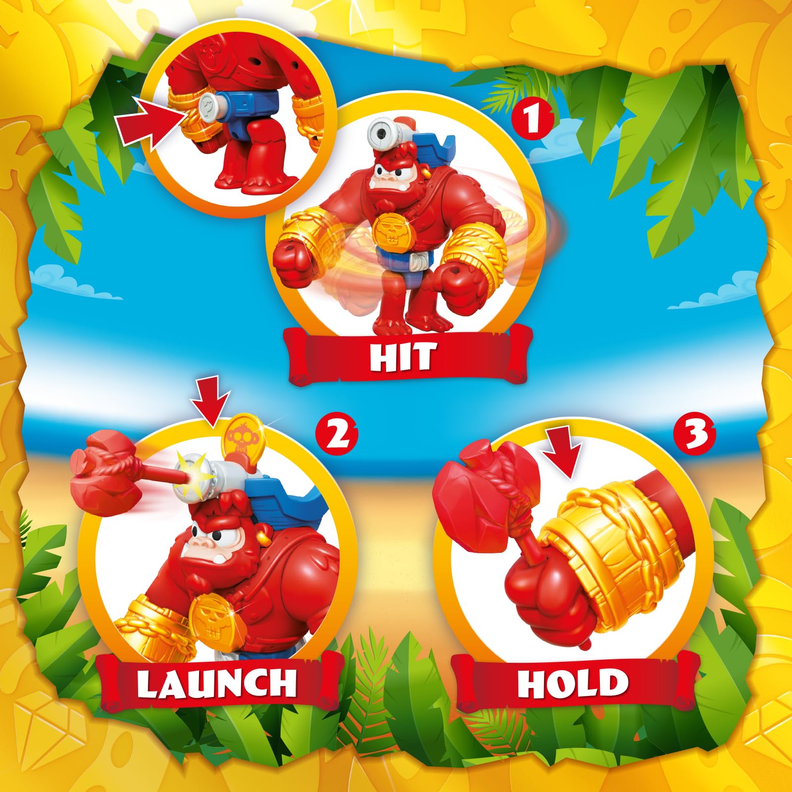 PIRATIX ADVENTURE WORLD Boom Ben Articulated Gorilla Playset | Includes Captain Jambo & Captain Bantu Figures 5