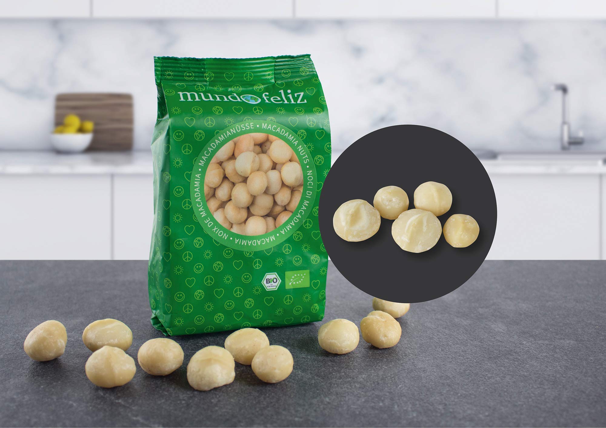 Mundo Feliz Organic Raw Macadamia Nuts 5 x 100 g 3