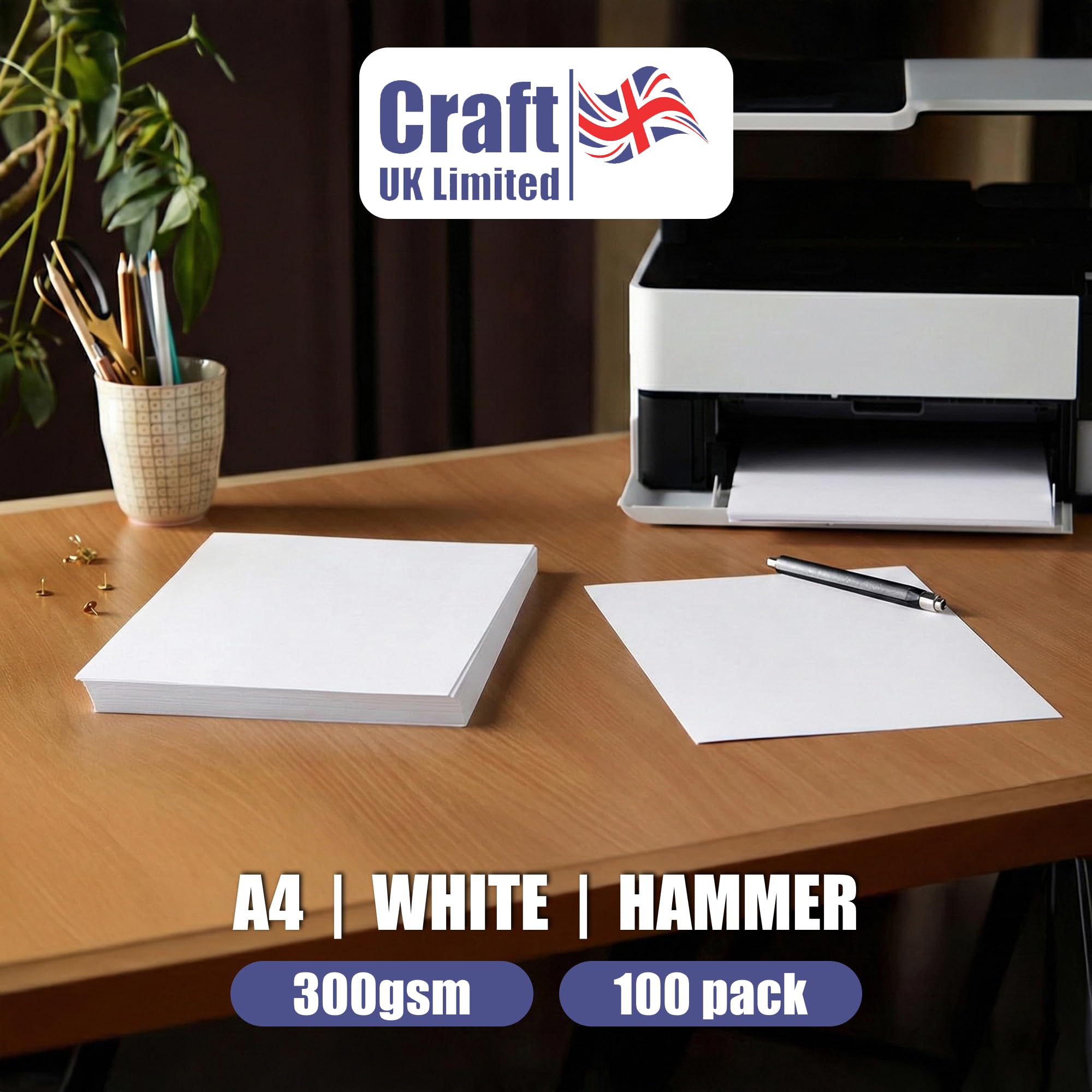 Craft UK W121 Hammered Card Stock - White | A4 | 300 gsm | 100 Sheets 4