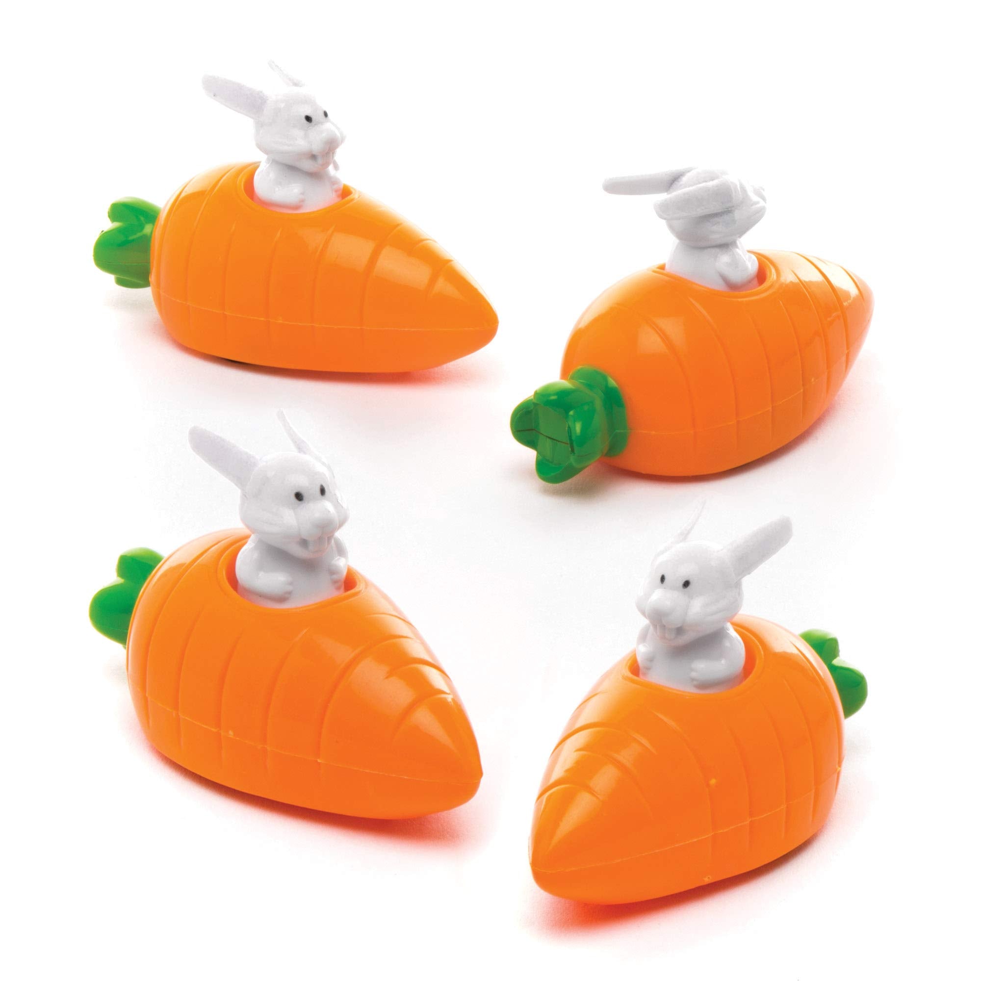 Baker Ross Bunny & Carrot Pull Back Racers (Pack of 4) | Plastic Toy Racers for Ages 3+