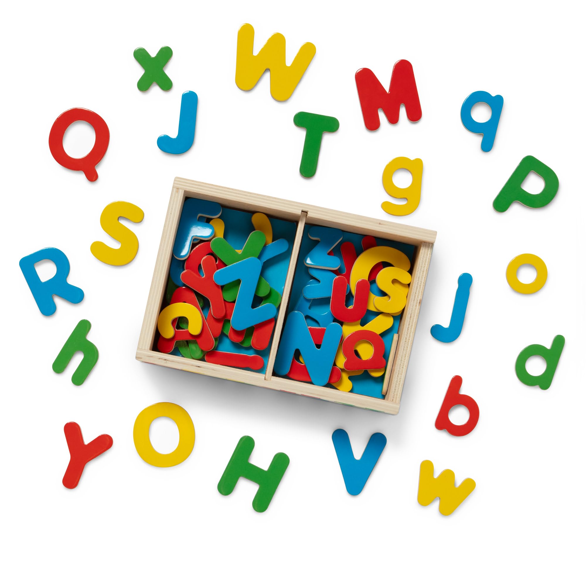 Melissa & Doug Magnetic Wooden Letters Set - 52 Pieces | Ages 3+ | English & Spanish Learning 4