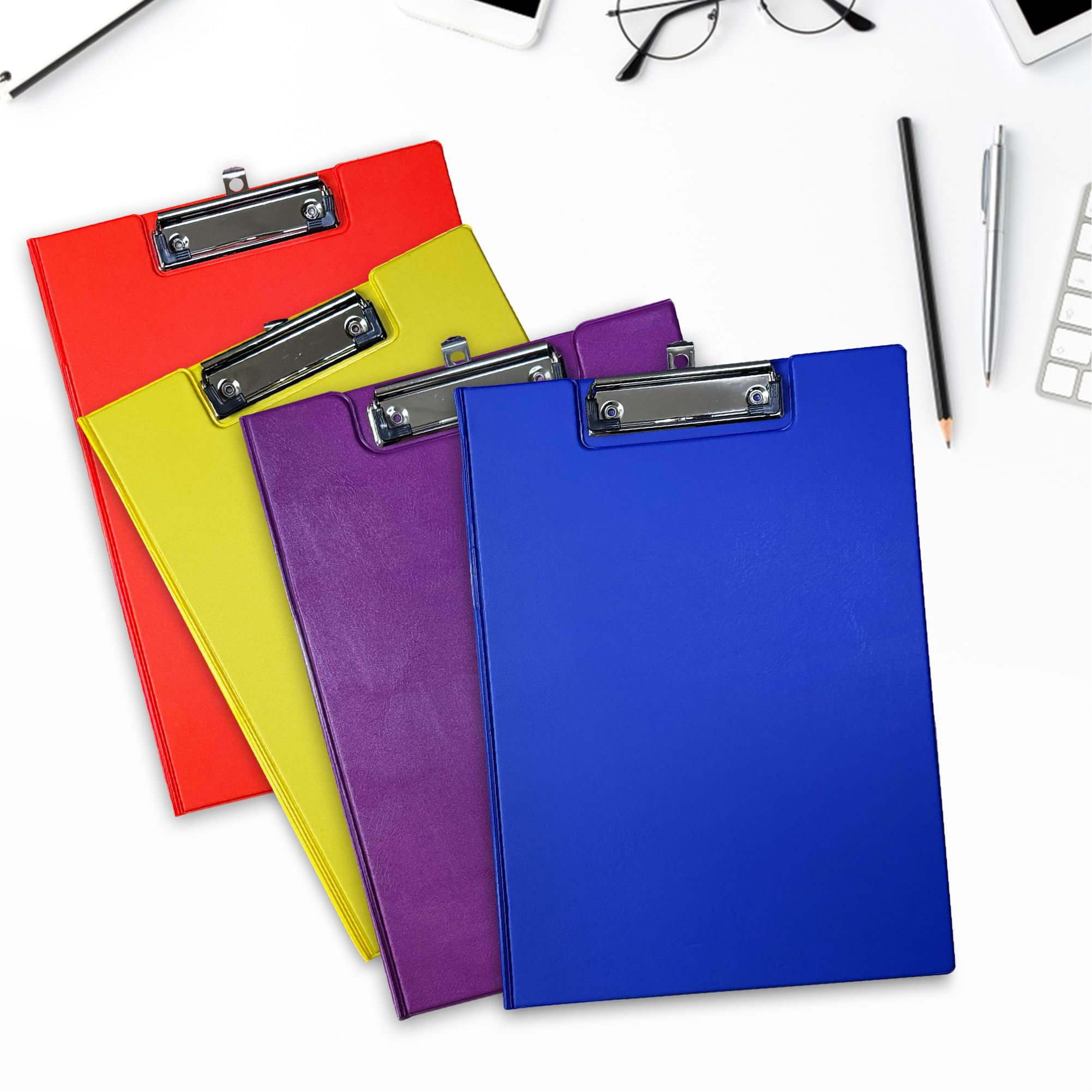 Janrax Pink Foldover Clipboard - A4 Size | 25 Sheet Capacity | PVC Cover 4
