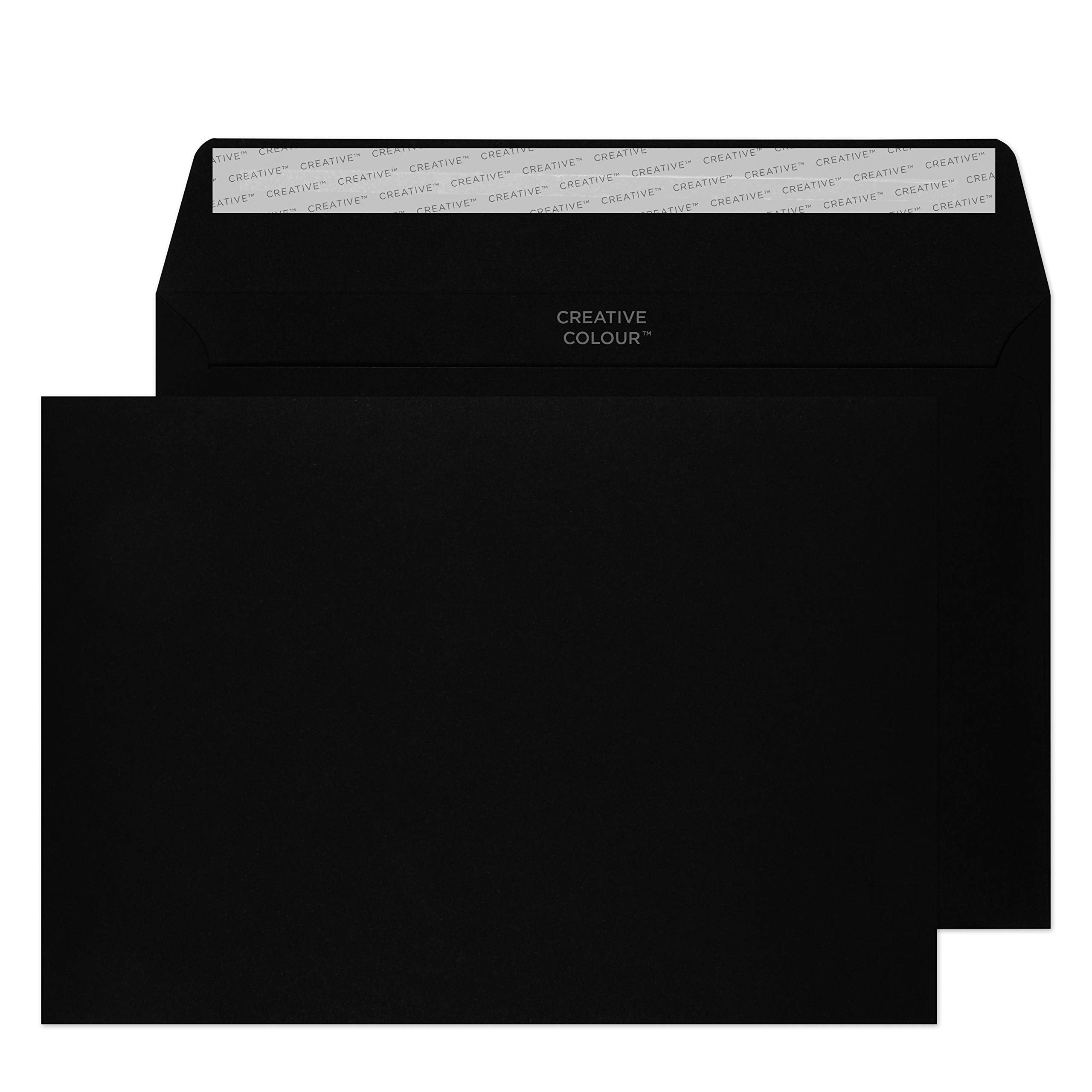 Blake Creative Colour C5 Wallet Envelopes 162 x 229 mm Jet Black 120 gsm Peel & Seal - Pack of 25