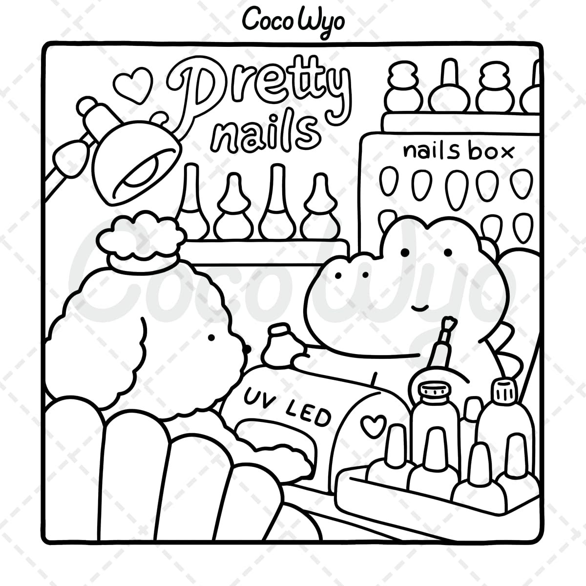 Coco Wyo Cozy Friends: Coloring Book for Adults and Teens | 40 Pages | 8.5 x 8.5 in 5