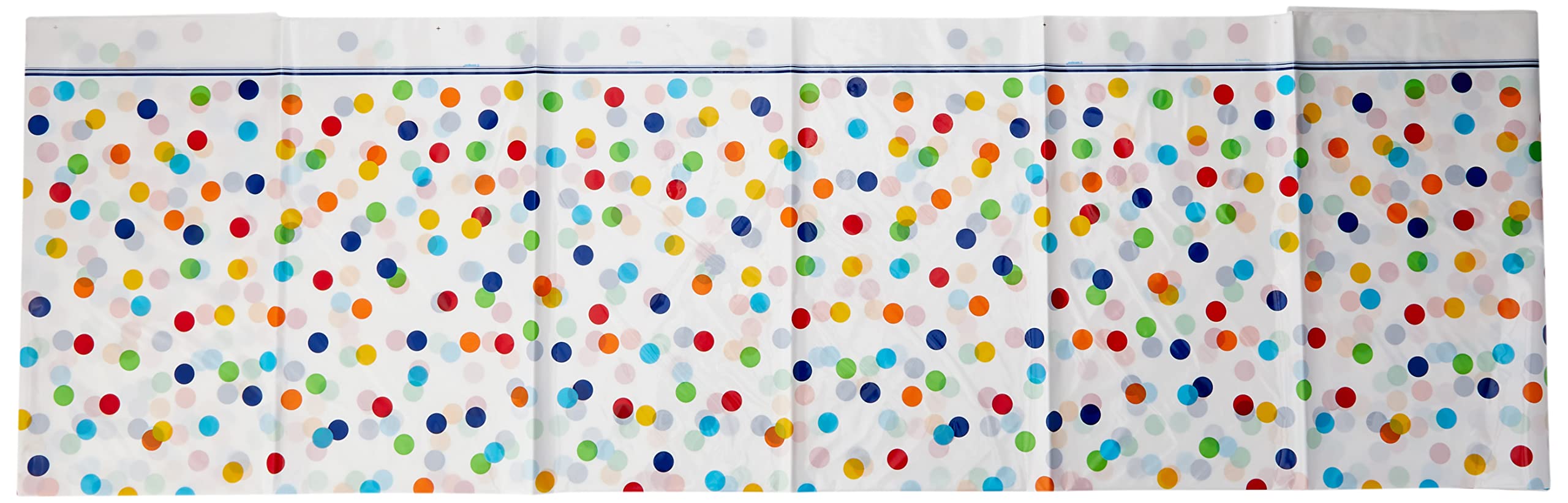 Unique Party Rainbow Polka Dot Plastic Tablecloth - 7ft x 4.5ft | Spill Resistant | Multicolor 4