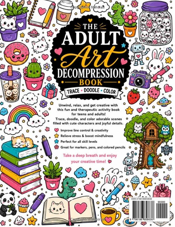 Inspo Paper - The Adult Art Decompression Book: Trace, Doodle & Colour - 40 Illustrations, Paperback