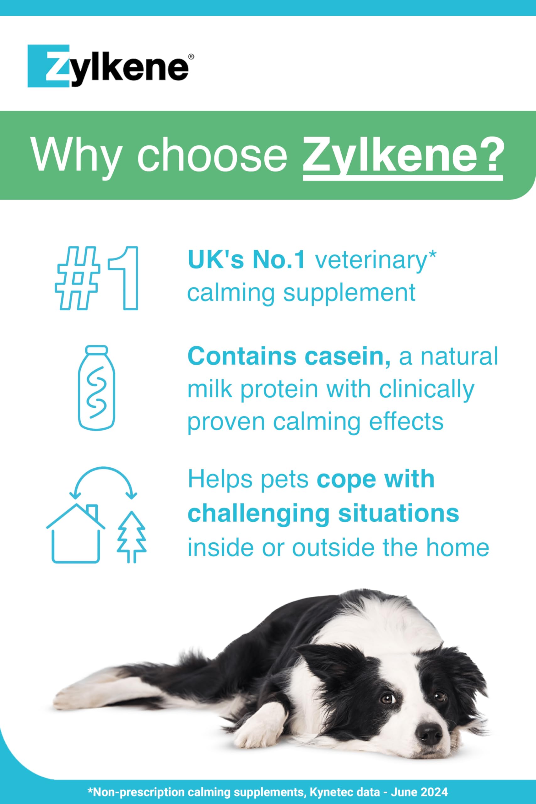 Zylkene Calming Supplements for Medium Dogs (10 to 30kg) 225mg | Promotes Relaxation