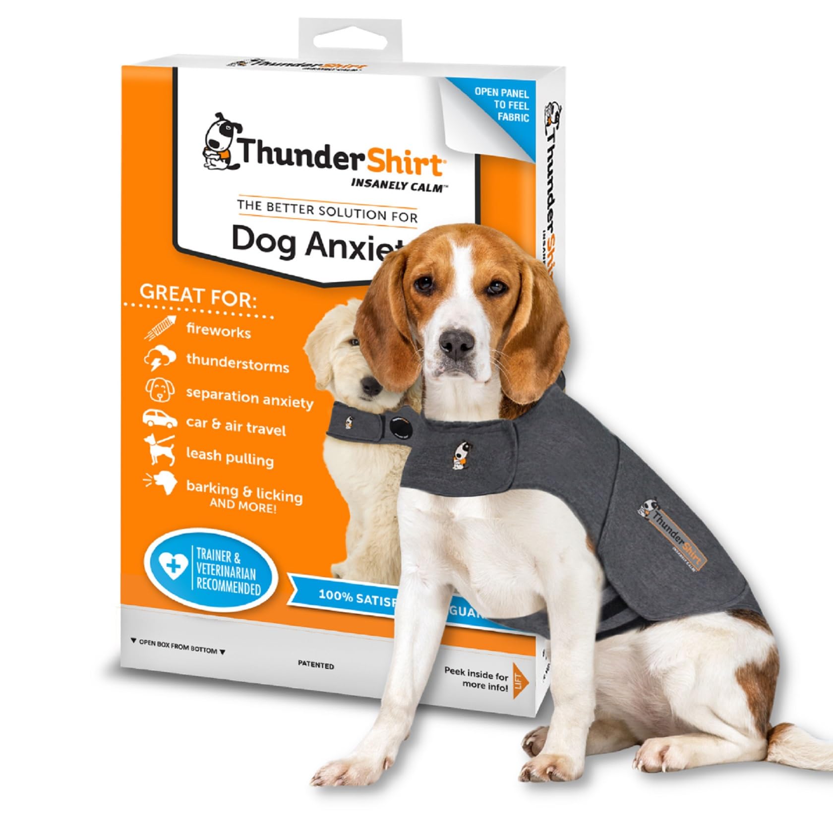 Thundershirt Anxiety Coat for Dog - Calming Pressure Wrap | Size M | Heather Grey 1