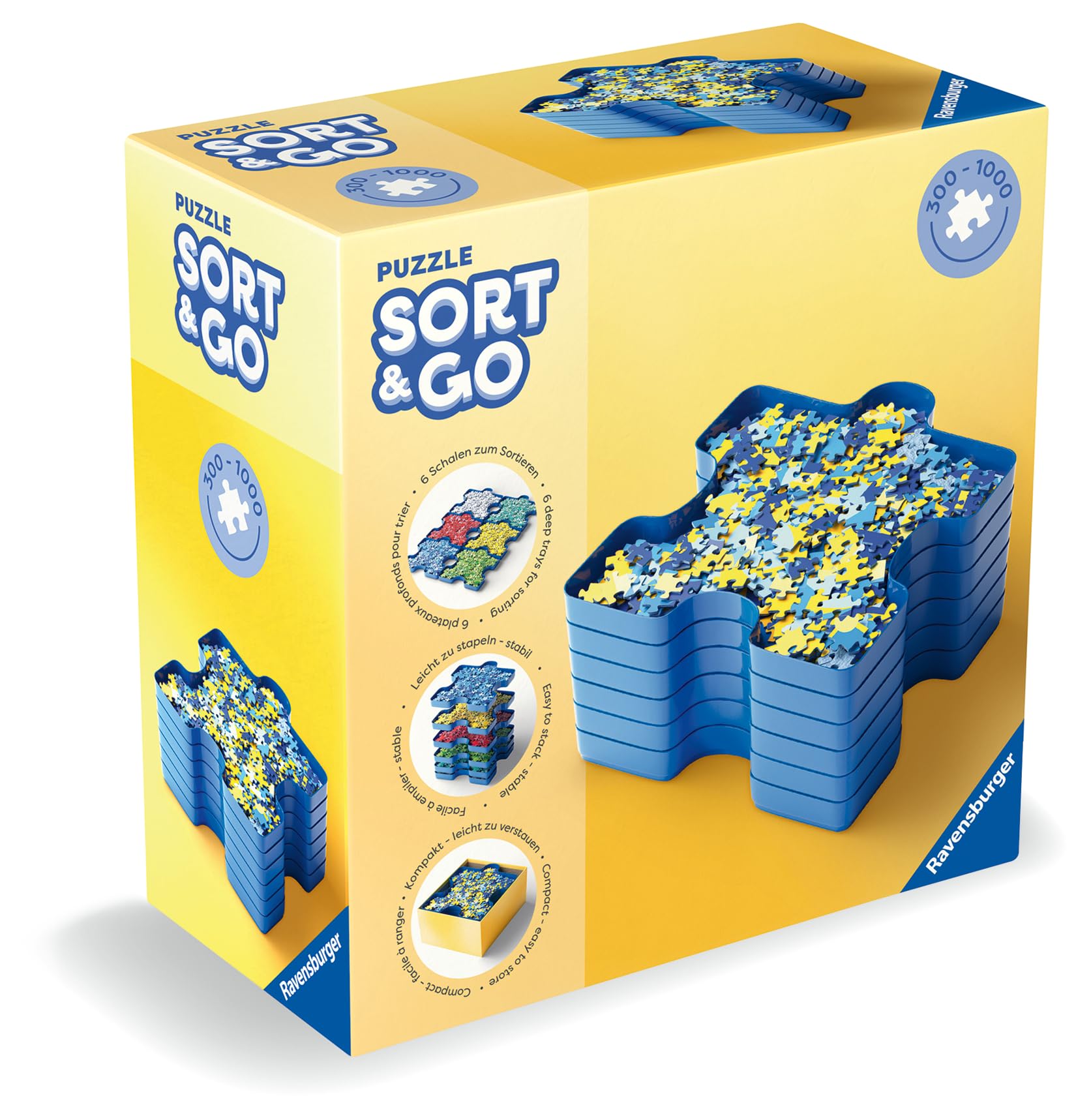 Ravensburger Sort Your Puzzle - 6 Stackable Puzzle Piece Sorting Trays 9