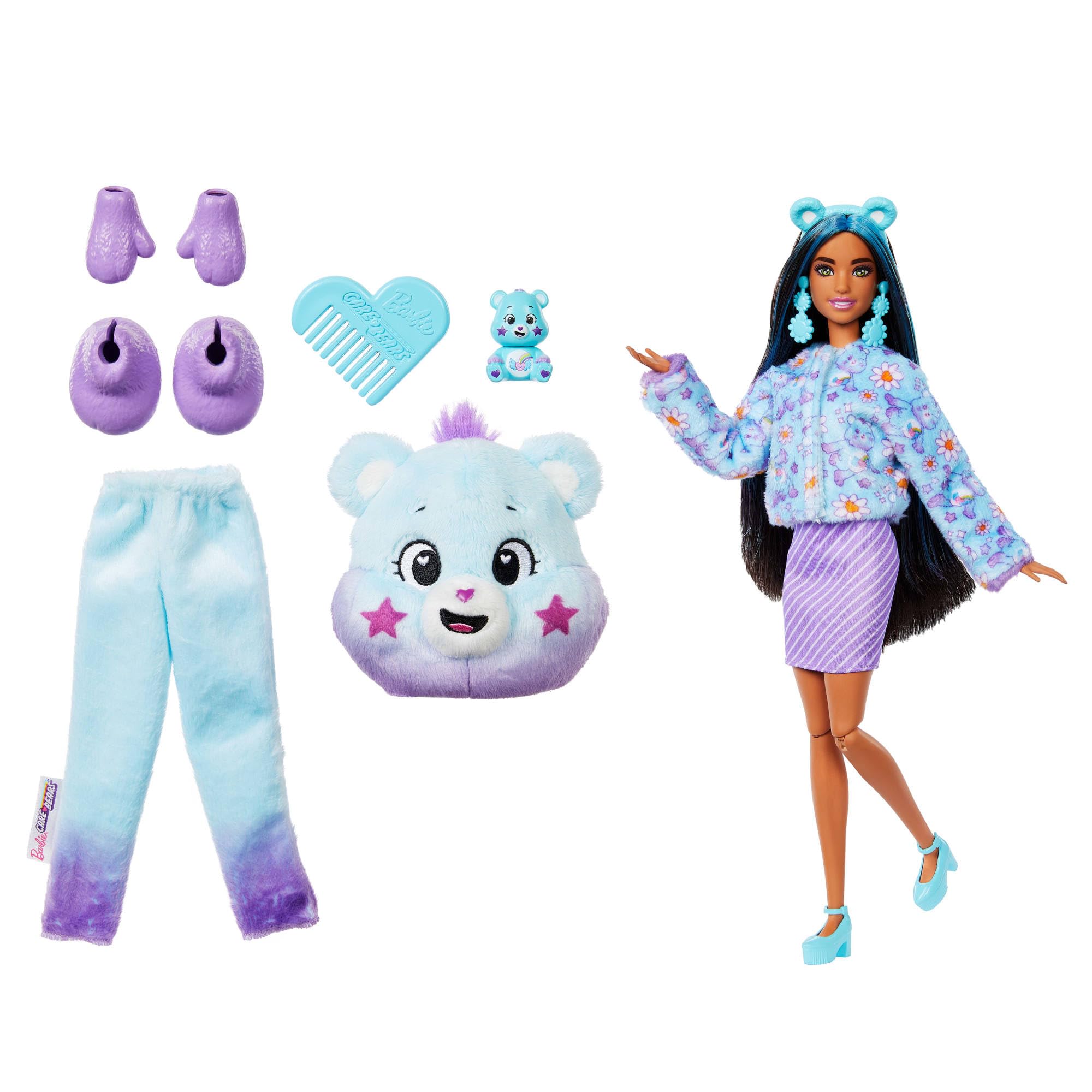 Barbie Cutie Reveal Care Bears Doll - Dream Bright Bear with 10 Surprises & Color Change, JFV61 6