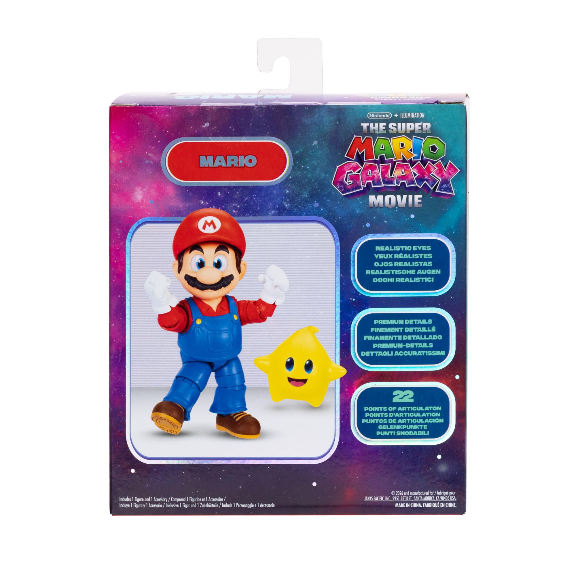 Jakks Pacific Super Mario Galaxy Movie Mario Action Figure | 5-inch | Glow in the Dark Luma Accessory 4