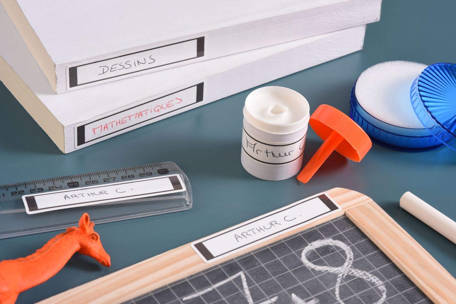 AVERY Self Laminating Labels - Waterproof & Dishwasher Safe | 86 x 17 mm | 24 Pack | White/Grey