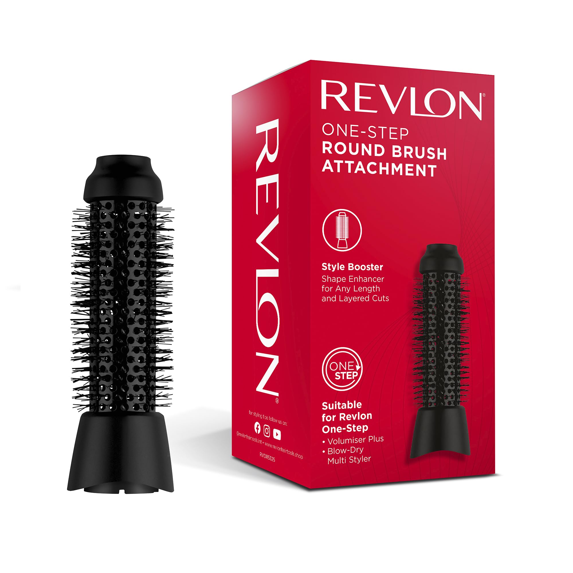 Revlon Round Brush Head Attachment - For One-Step Volumiser Plus & Blow-Dry Multi Styler | Ceramic Barrel | Thermal Bristles 1