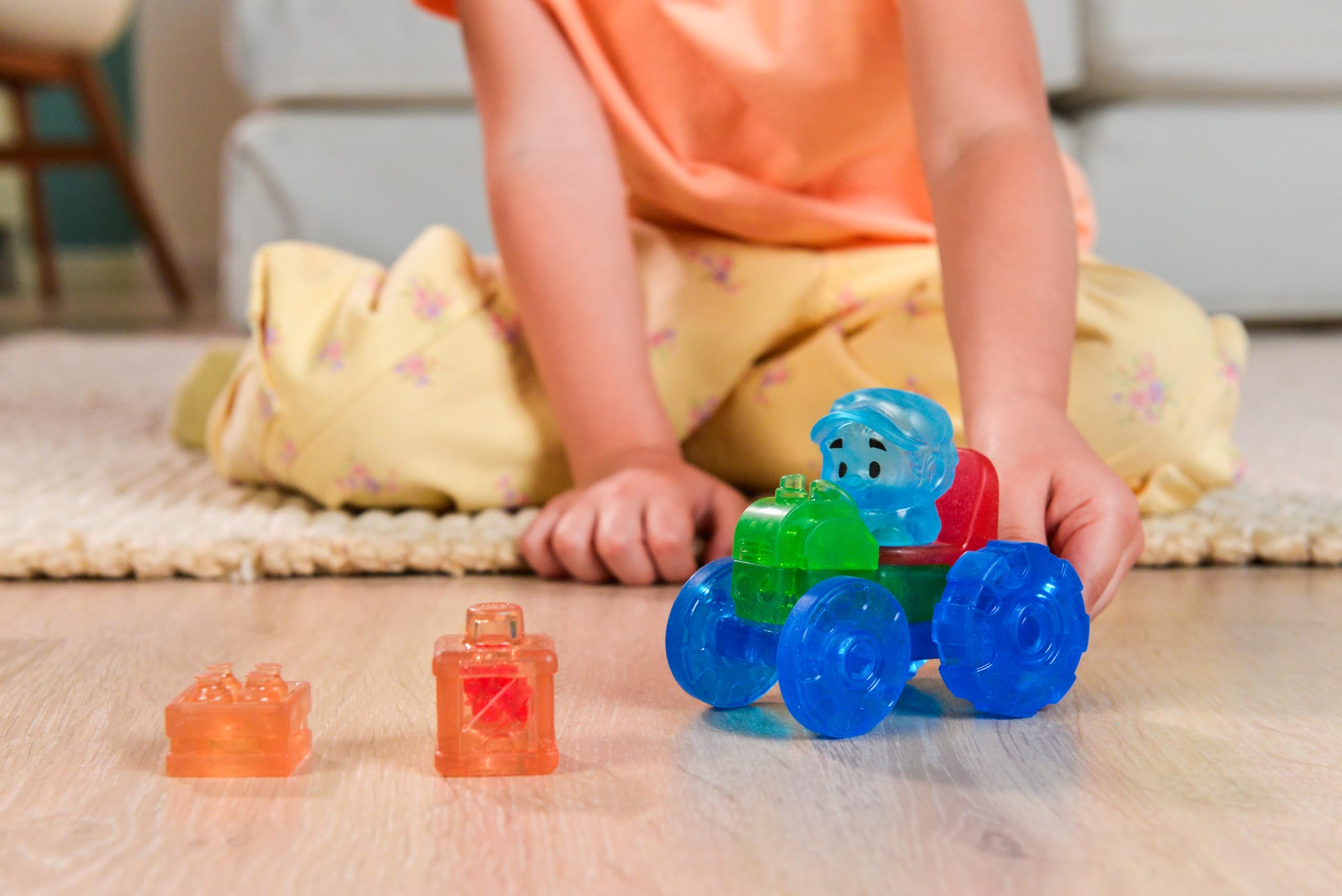 Jelly Blox Tractor Vehicle Set | Squishy Sensory Building Blocks | Ages 2+ 2