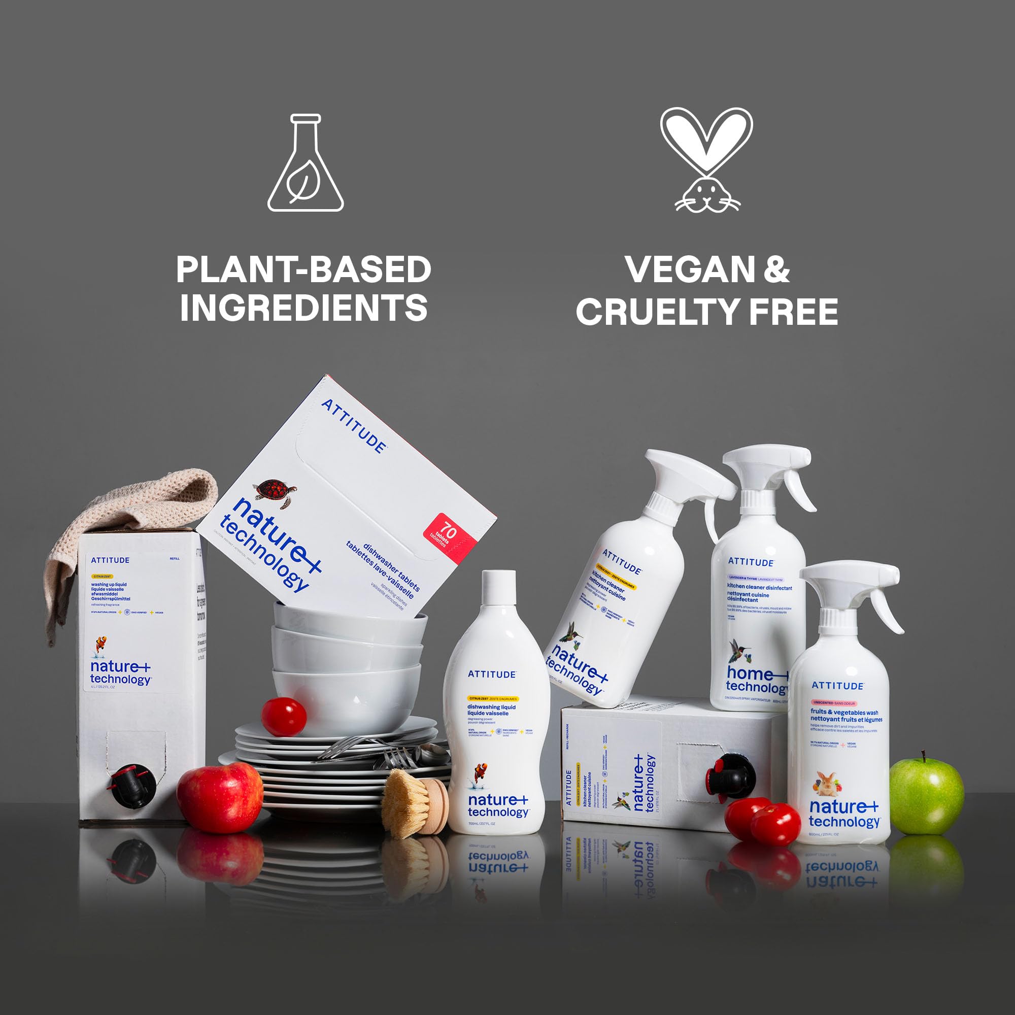 ATTITUDE Plant-Based Dishwasher Pods - Phosphate-Free, Unscented, 70 Count 6