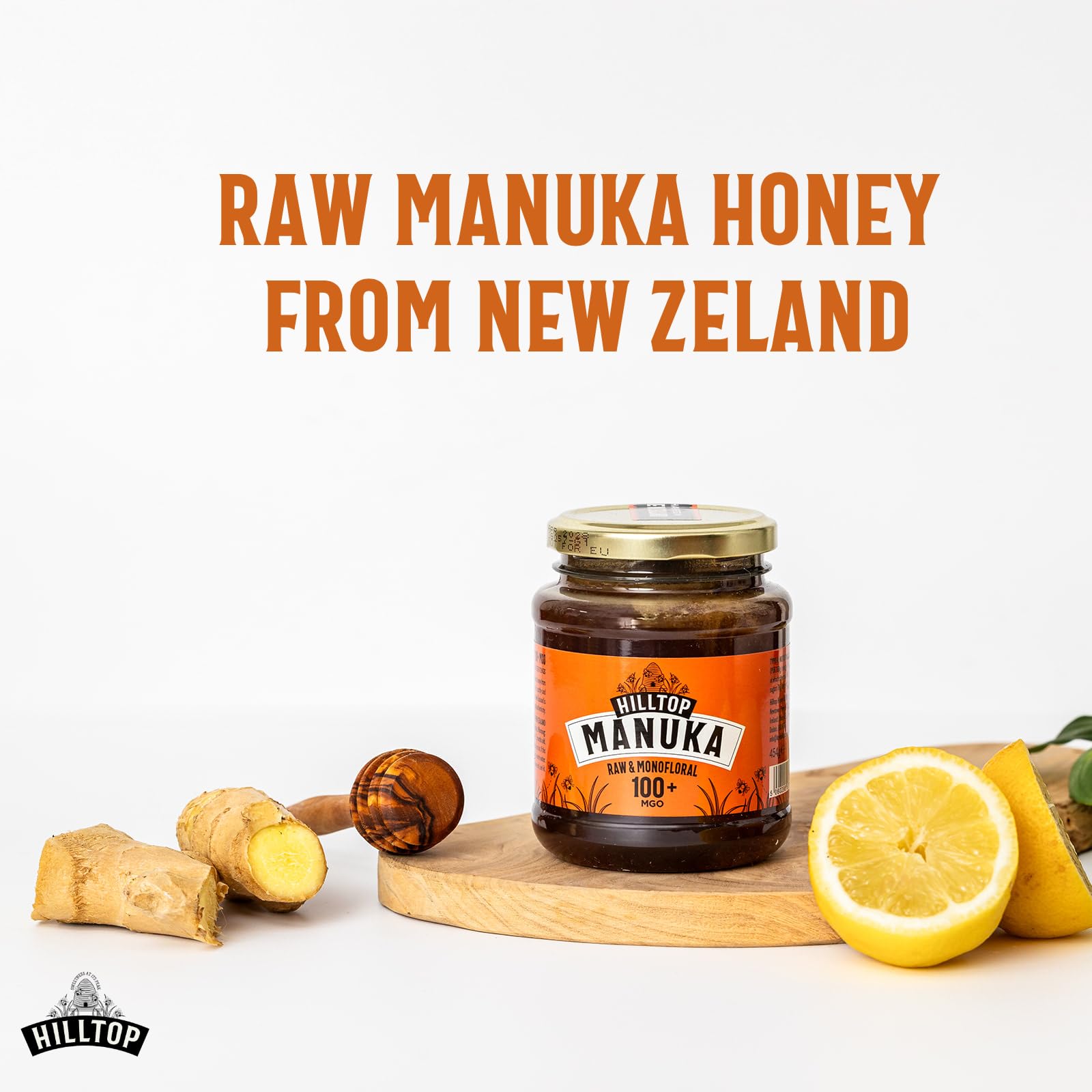 Hilltop Honey Manuka Honey MGO 100+ - Pure New Zealand Monofloral Honey | 454g