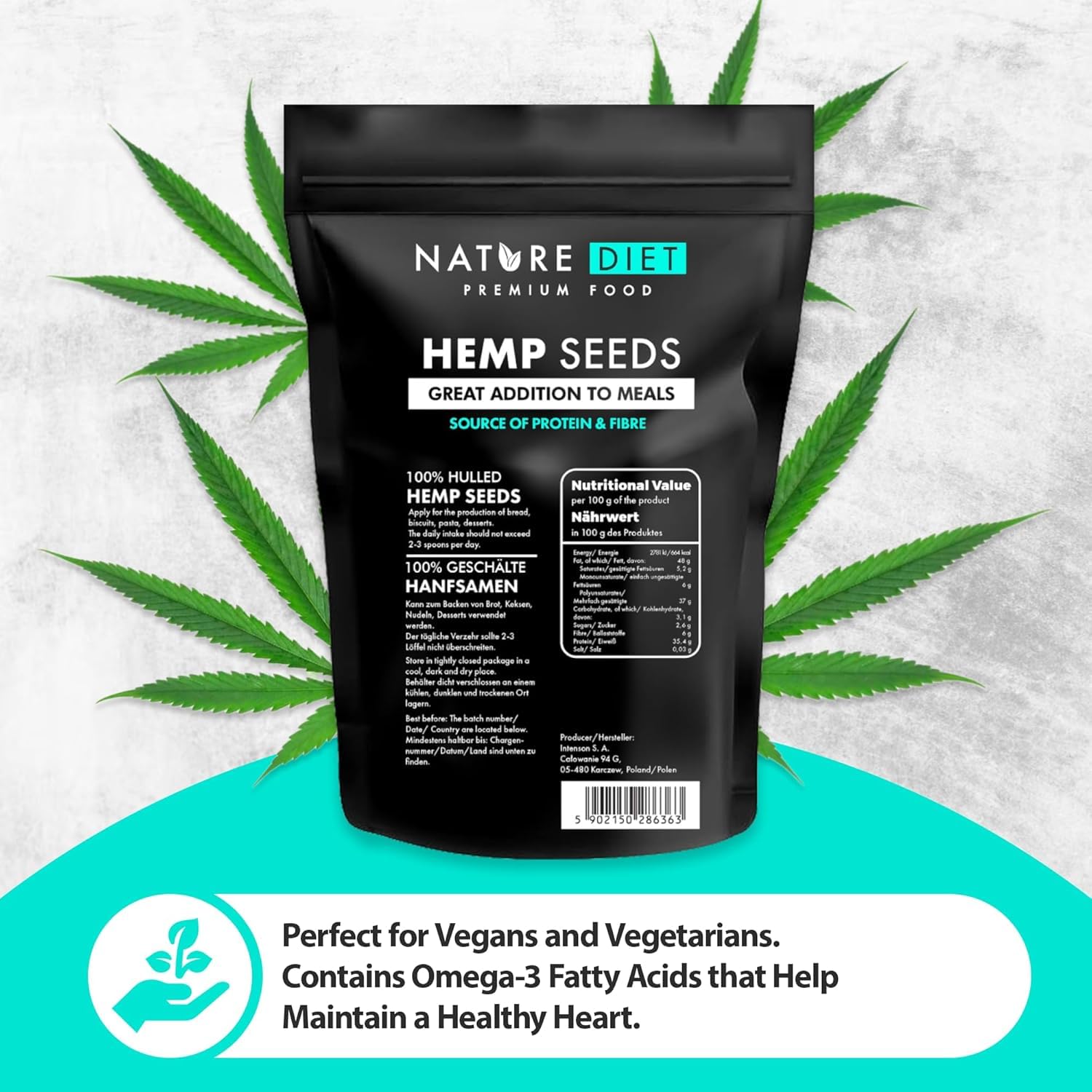 Nature Diet Hulled Hemp Seeds - 500g Pack | High Protein & Fibre | Vegan Keto Friendly 4