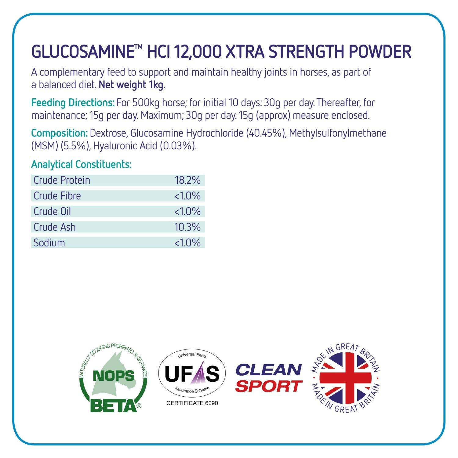 Equine America Glucosamine HCI 12000 - Supports Healthy Joints in Horses & Ponies | 1 kg 2