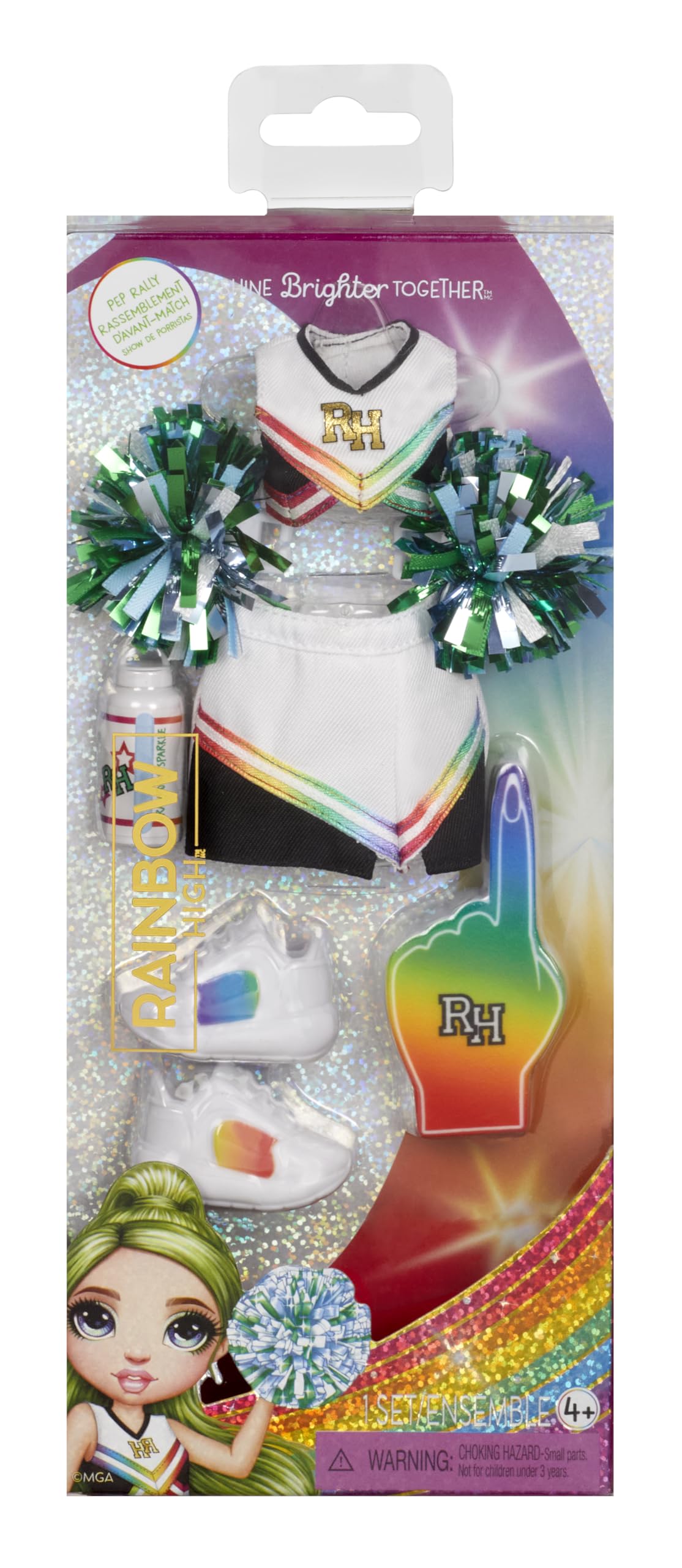 Rainbow High Pep Rally Fashion Pack - Cheerleading Outfit with Accessories for 11" Dolls, Ages 4-10 17