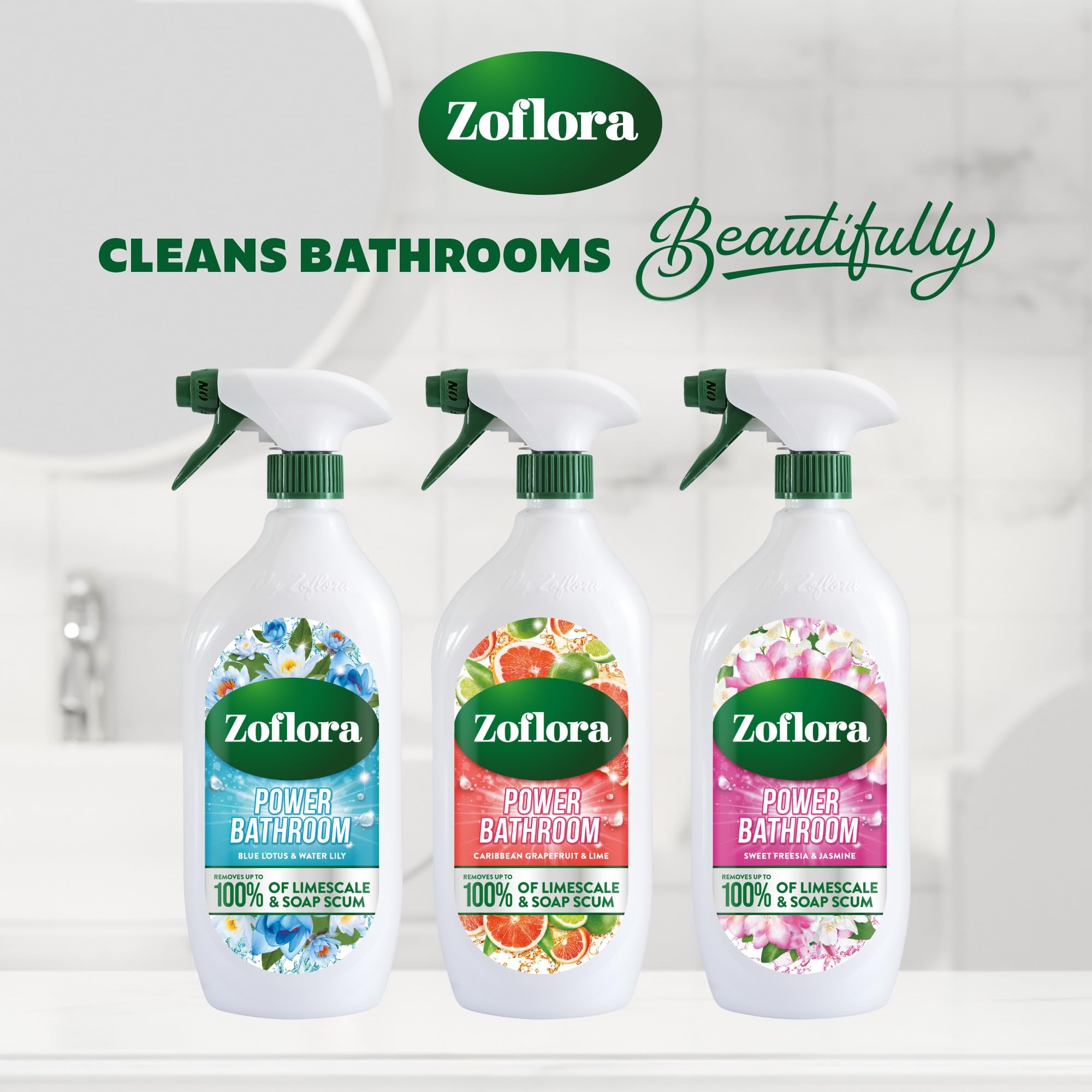 Zoflora Sweet Freesia & Jasmine Power Bathroom Cleaner - Removes Soap Scum & Limescale | 800ml 7