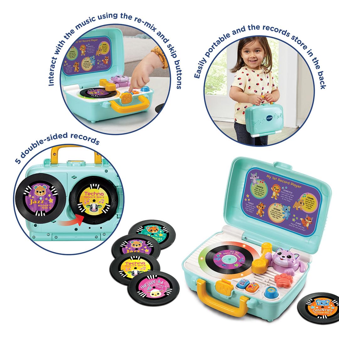 VTech Baby My 1st Record Player - Interactive Turntable for Ages 12-36 Months | 5 Music Styles