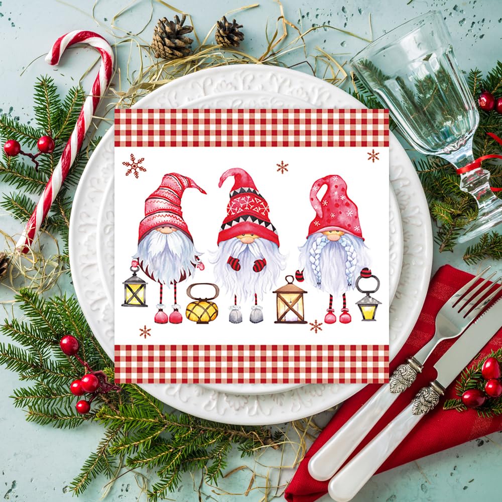 Anniversary House Christmas Gonk Luxury 3-Ply Napkins 33cm 6