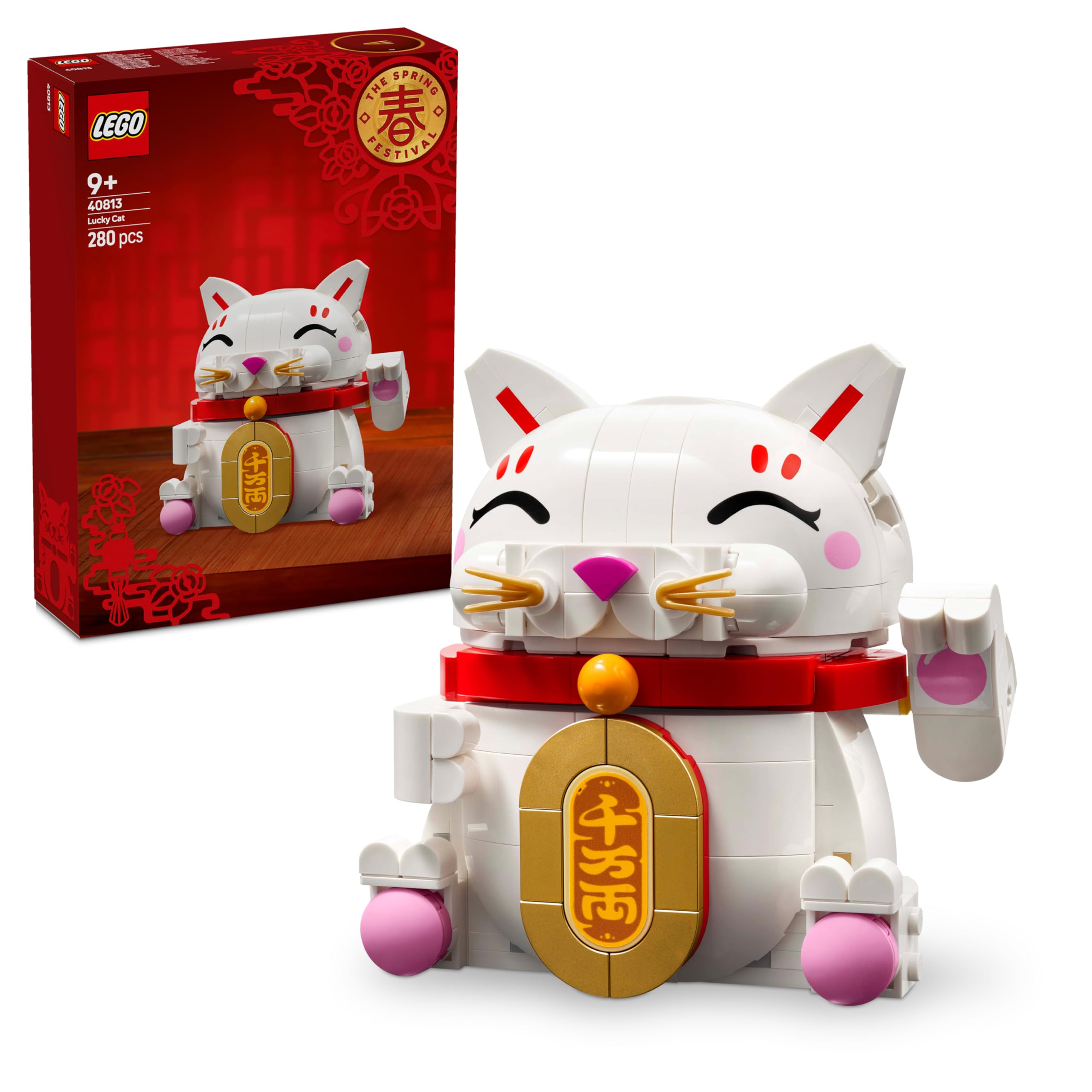 LEGO Lucky Cat Building Set 40813 - Display Model Kit for Ages 9+ | Moving Paw Feature 1