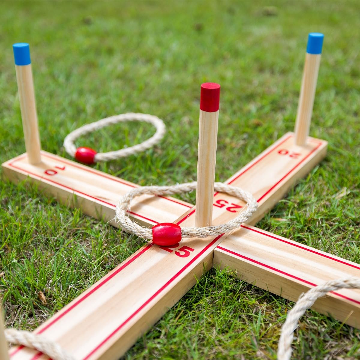 Grasshopper Games Wooden Ring Toss Game Set | FSC-Certified Wood | Indoor/Outdoor Play | Ages 3+ 3