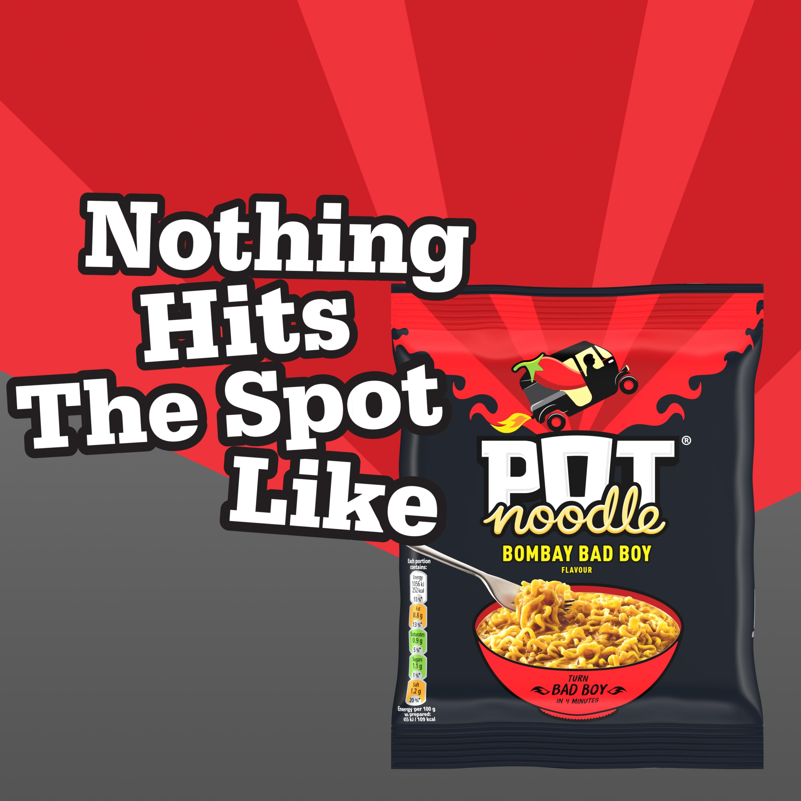 Pot Noodle Bombay Bad Boy Instant Noodles Block - 115g 5