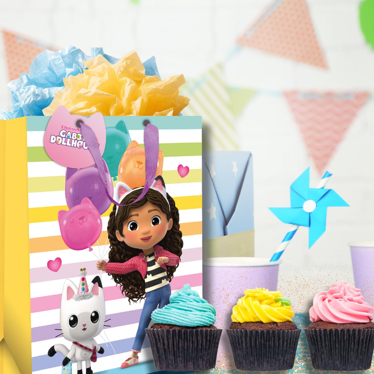 Gabbys Dollhouse Gift Bag - Birthday, Cartoon Cat Theme | 33 x 26 x 13.5 cm 4