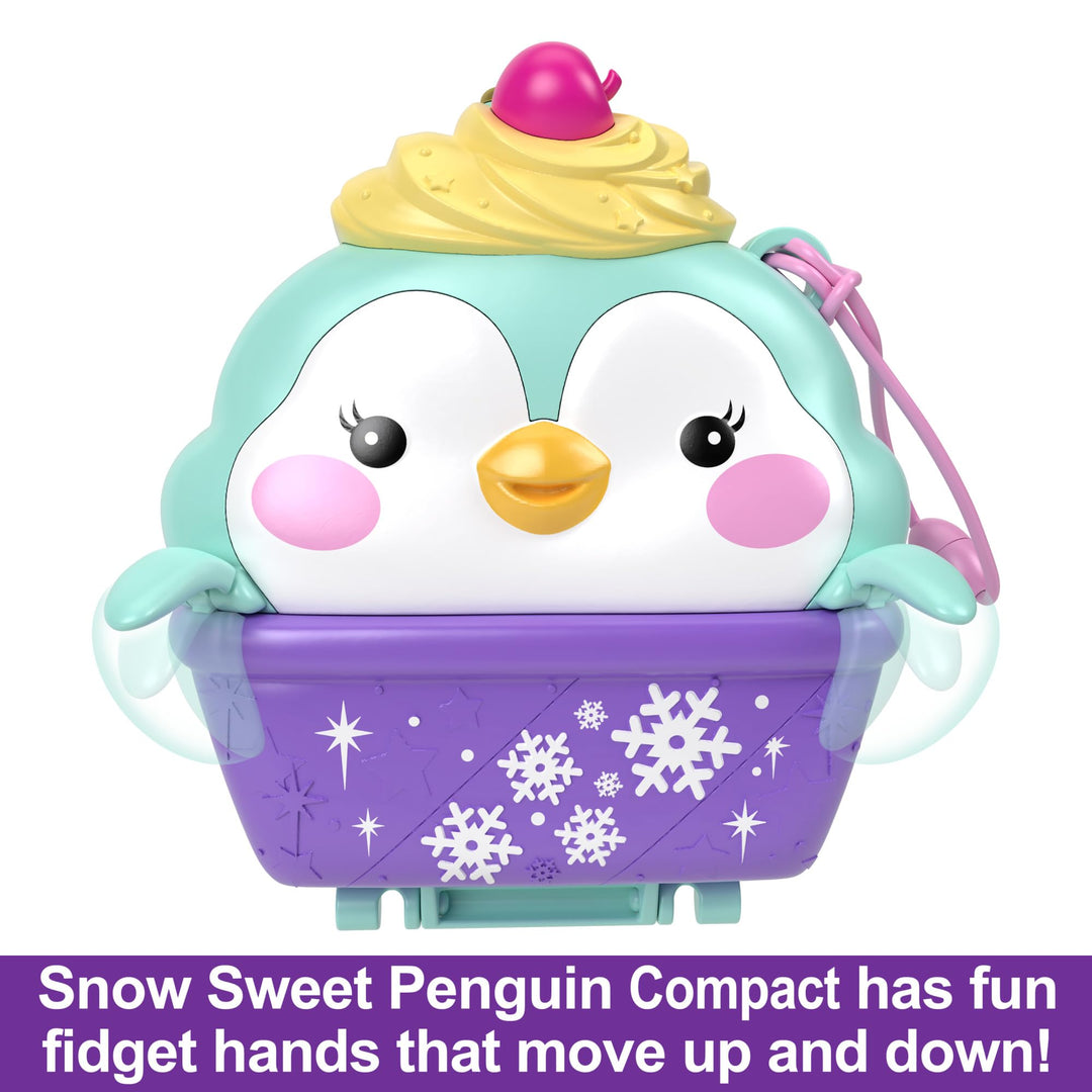 Polly Pocket Snow Sweet Penguin Compact Playset - 13 Accessories & 6 Storytelling Features, Ages 4+